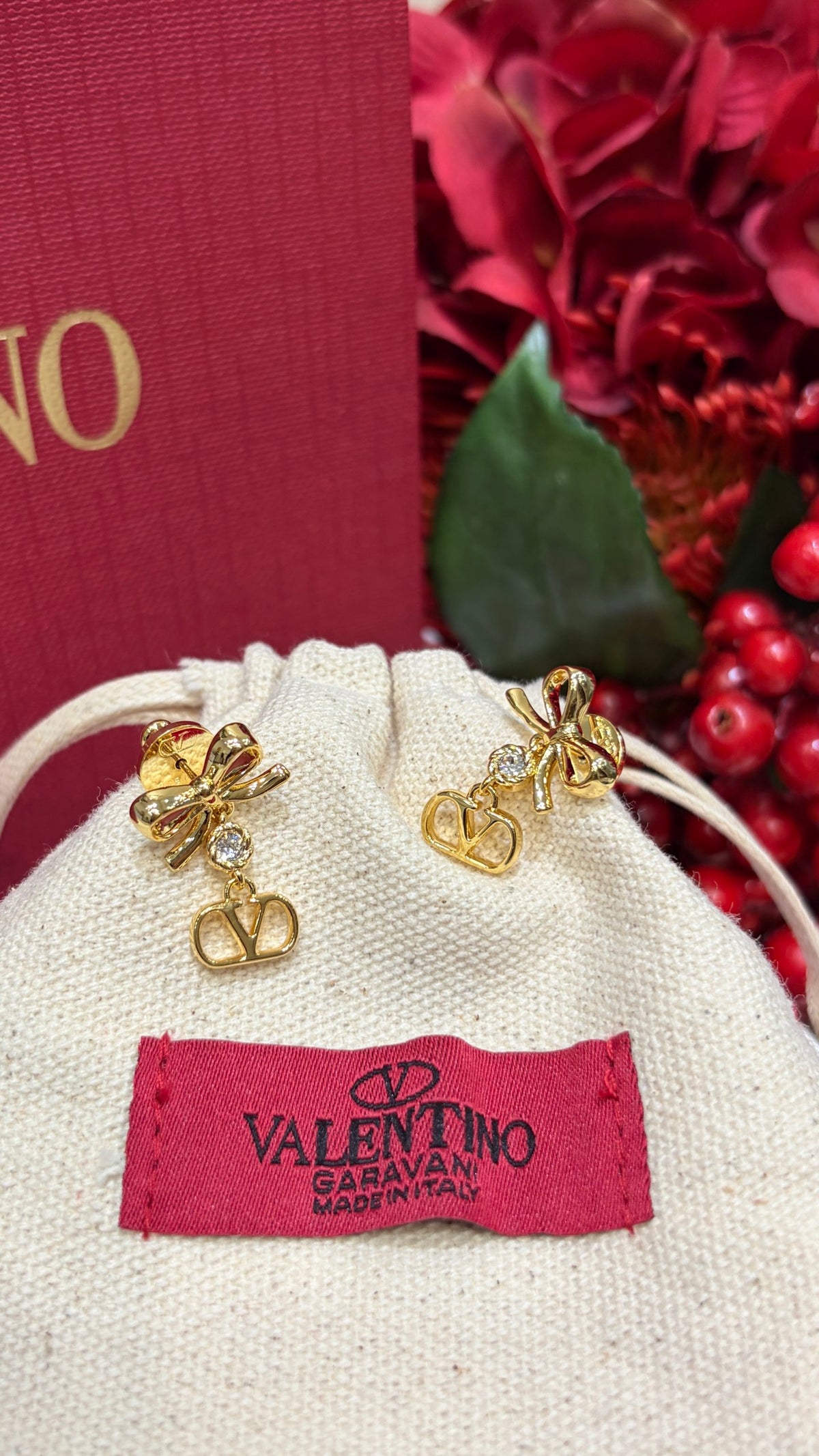 Bow Statement Earrings in Gold-Tone detail view