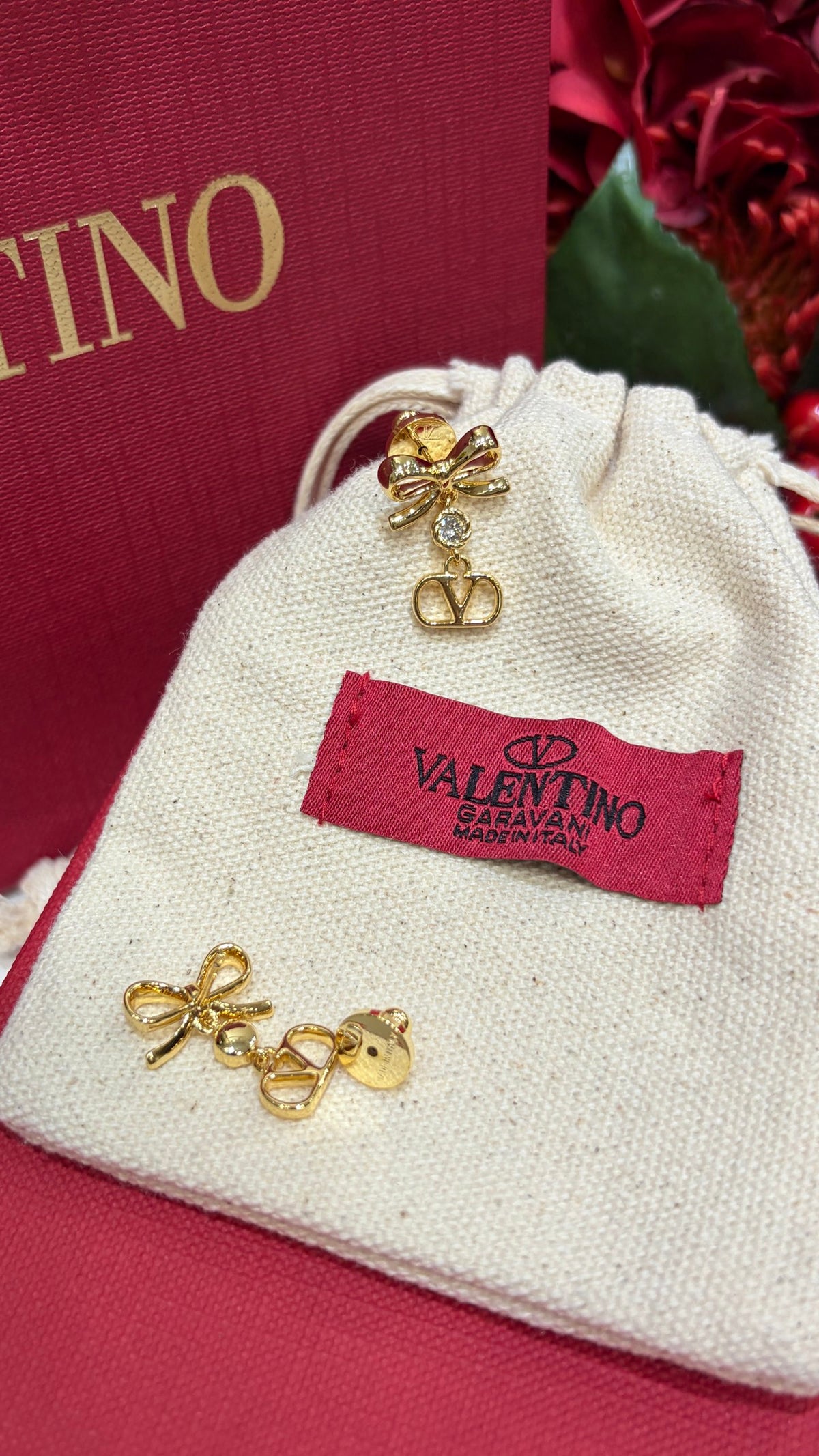 Bow Statement Earrings in Gold-Tone close-up view