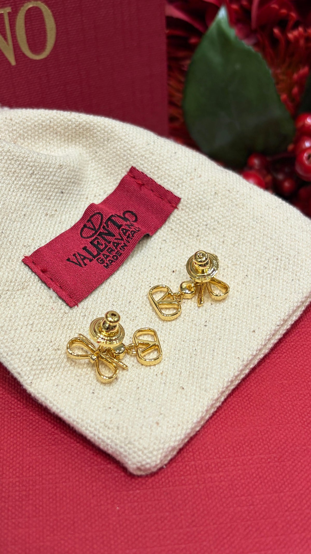 Bow Statement Earrings in Gold-Tone side detail