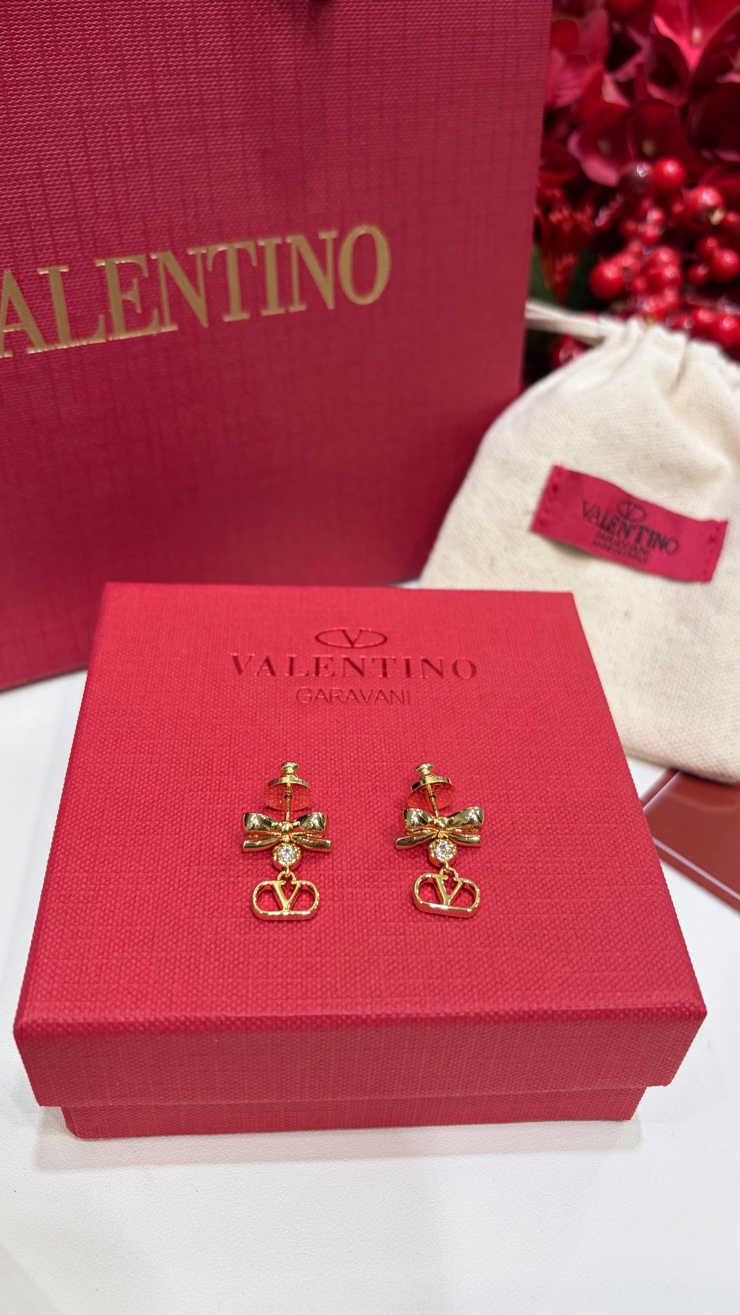 Bow Statement Earrings in Gold-Tone front view
