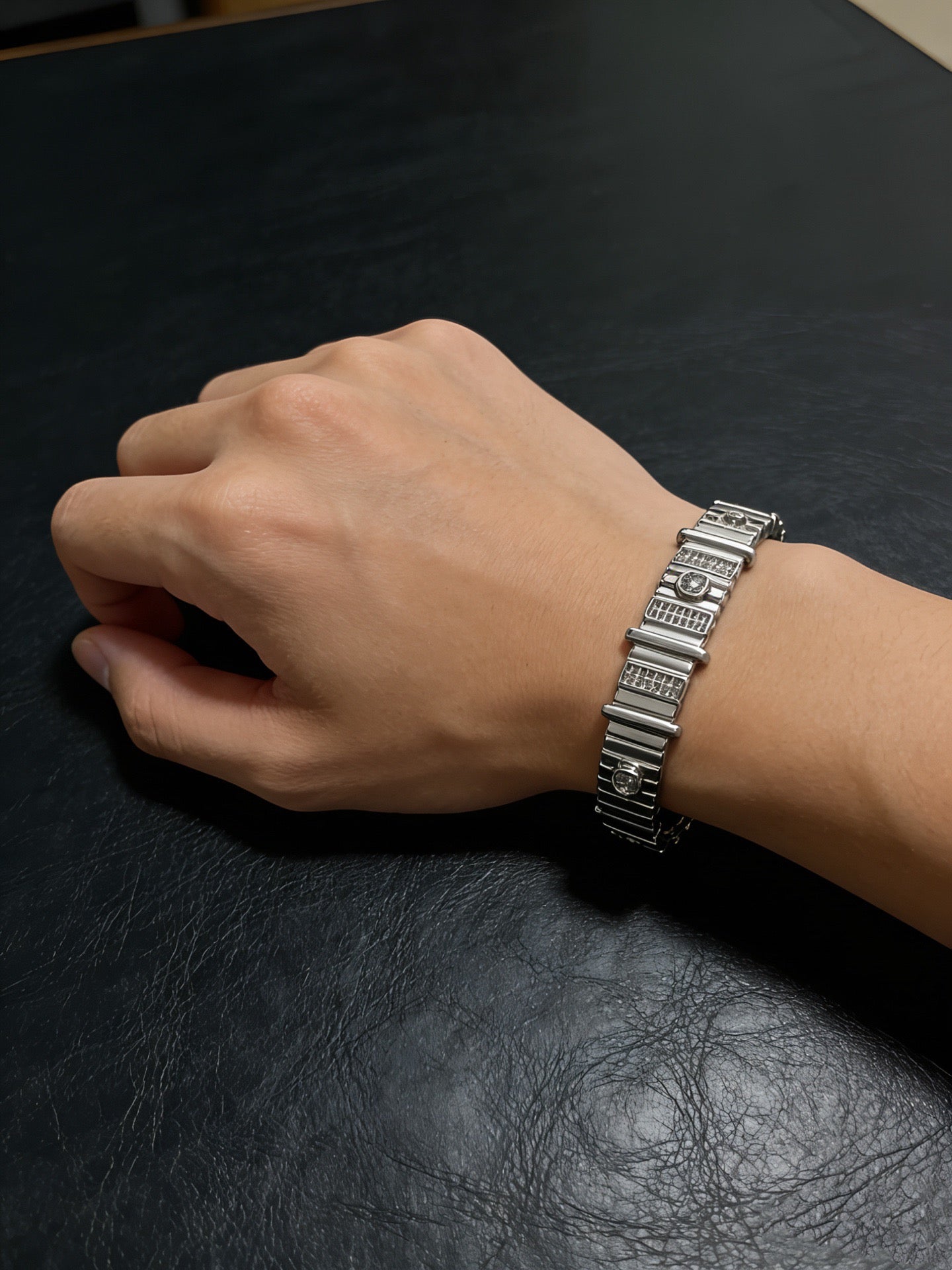 Sculptural Statement Bracelet in Gold-Tone – Design 131 detail view