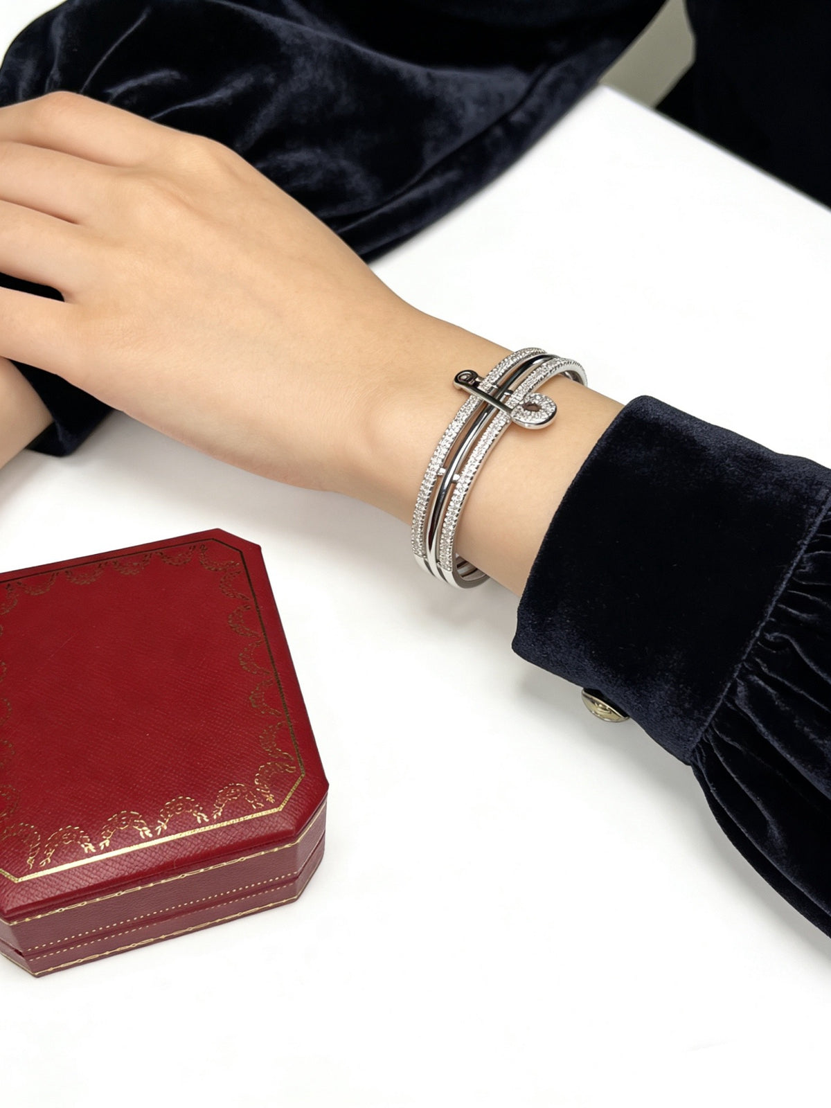 Sculptural Statement Bracelet in Gold-Tone – Design 130 main product view