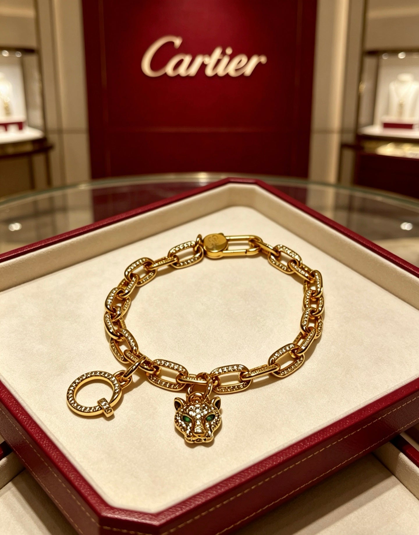 Sculptural Statement Bracelet in Gold-Tone – Design 127 detail view