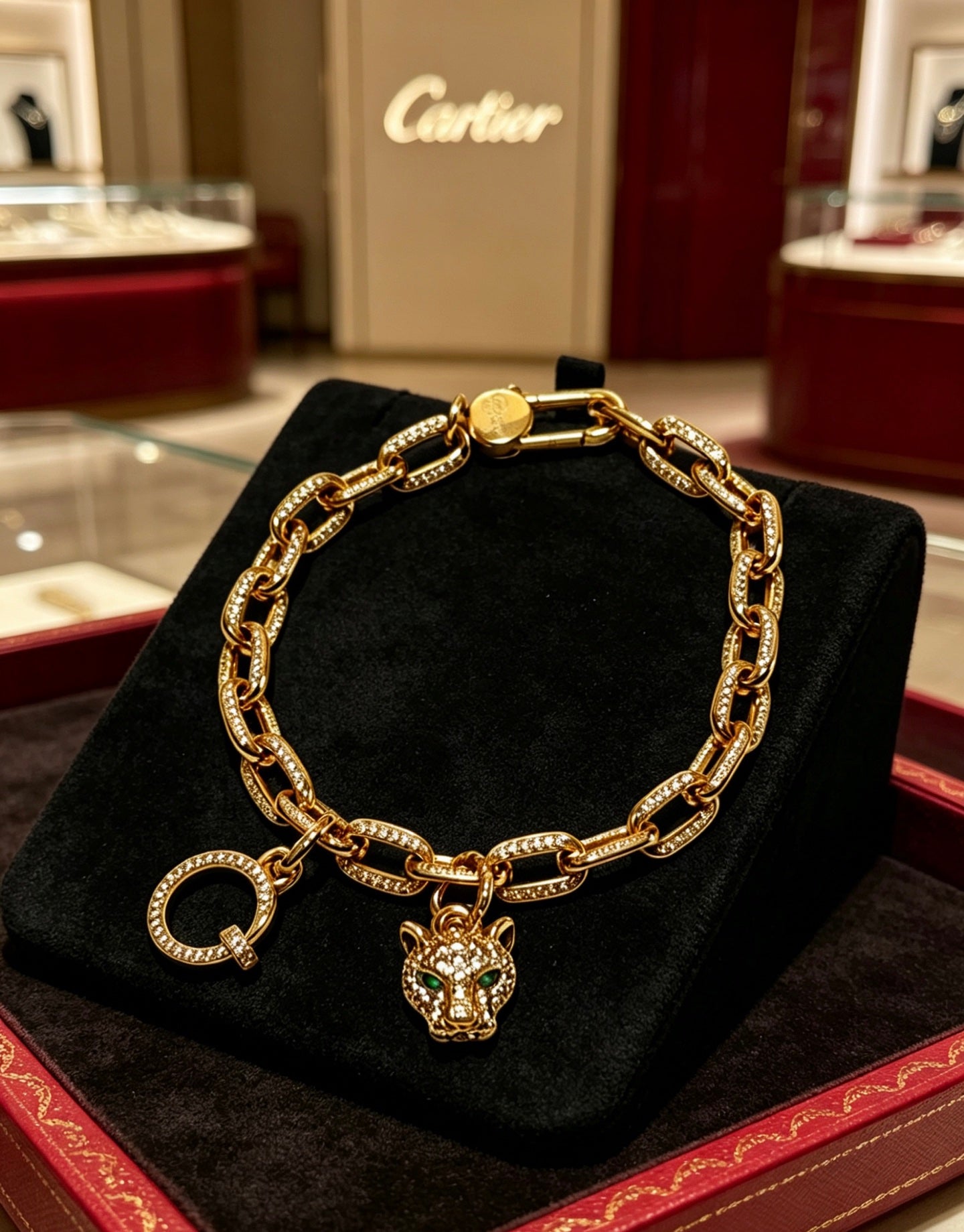 Sculptural Statement Bracelet in Gold-Tone – Design 127 front view