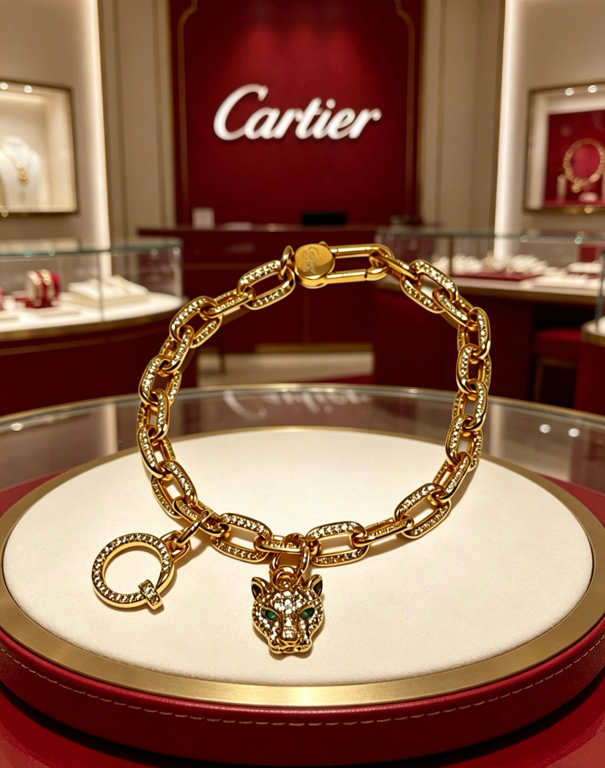 Sculptural Statement Bracelet in Gold-Tone – Design 127 main product view
