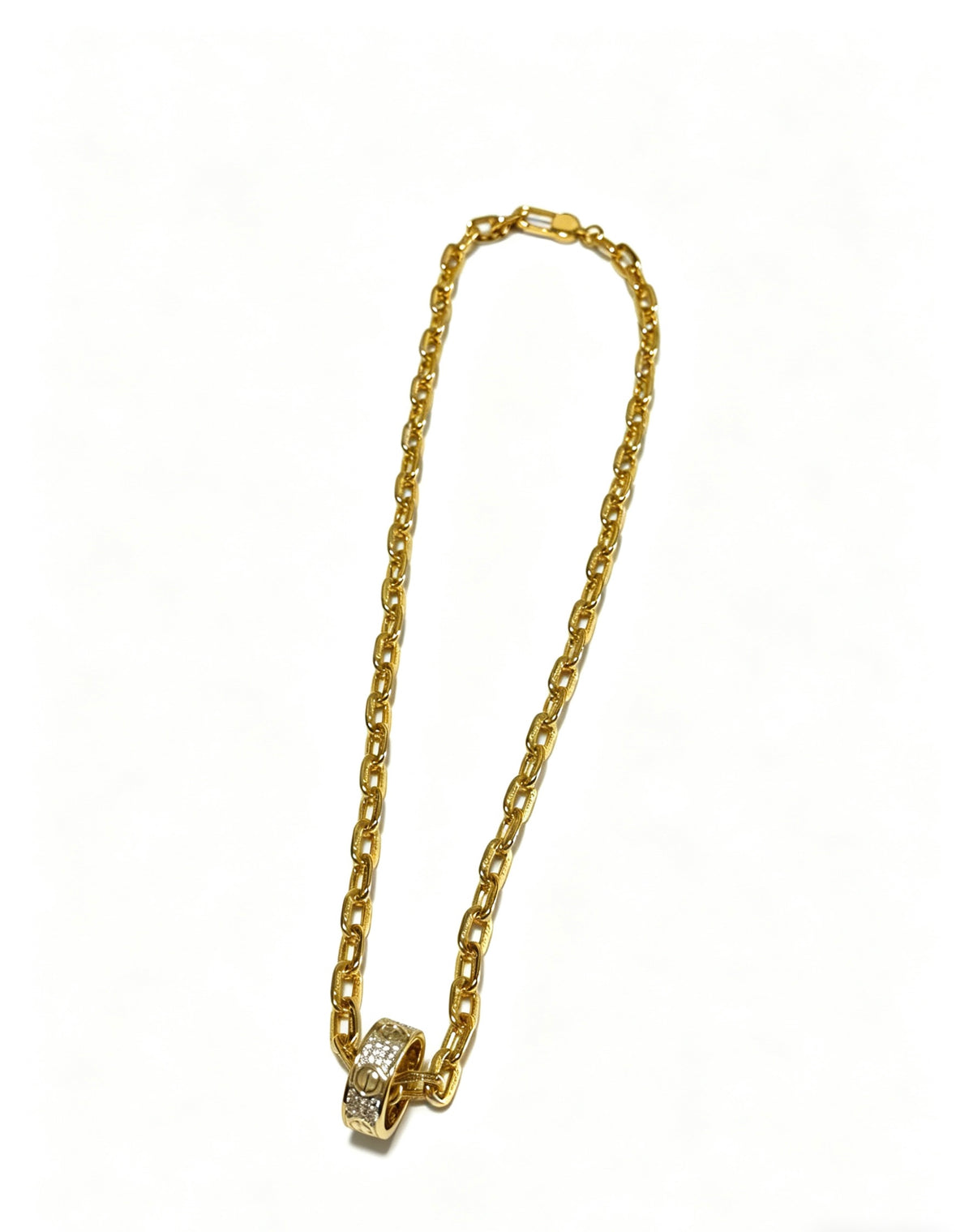 Sculptural Pendant Necklace in Gold-Tone – Design 06 front view