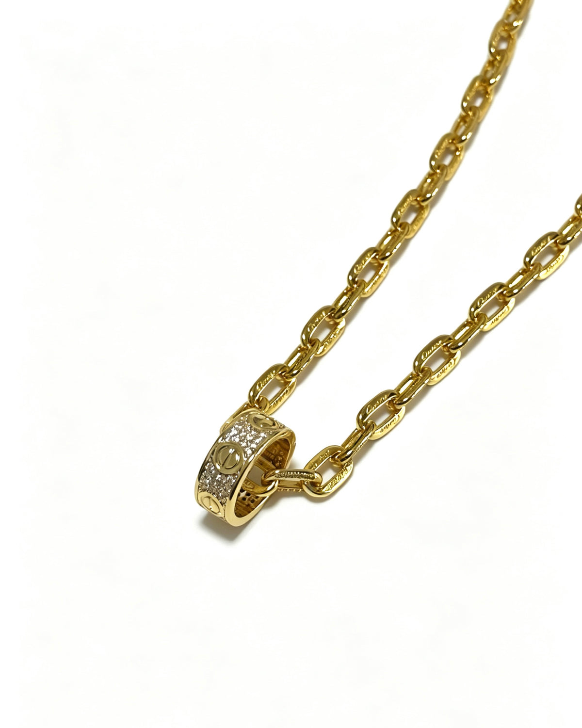 Sculptural Pendant Necklace in Gold-Tone – Design 06 detail view