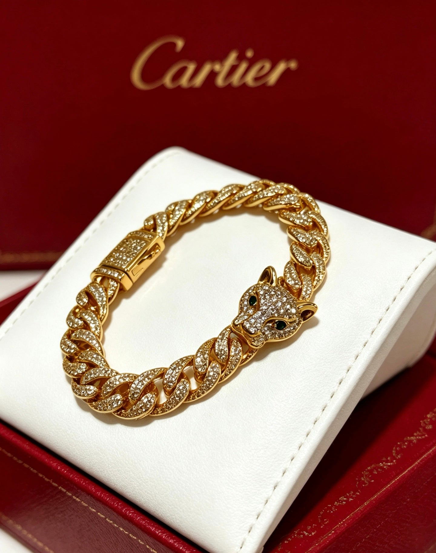 Sculptural Statement Bracelet in Gold-Tone – Design 126 detail view