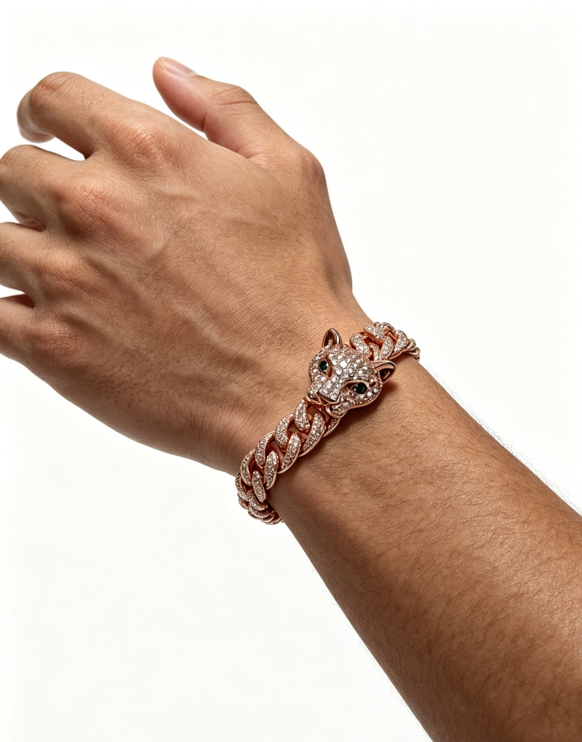 Sculptural Statement Bracelet in Gold-Tone – Design 125 side detail