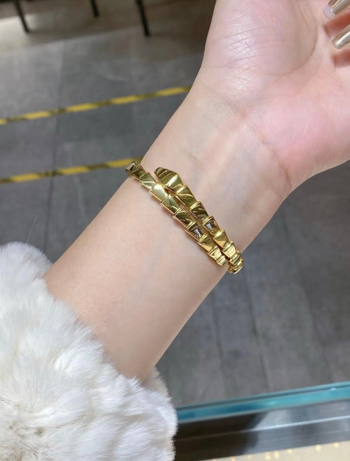 Serpentine Bangle in Gold-Tone front product view