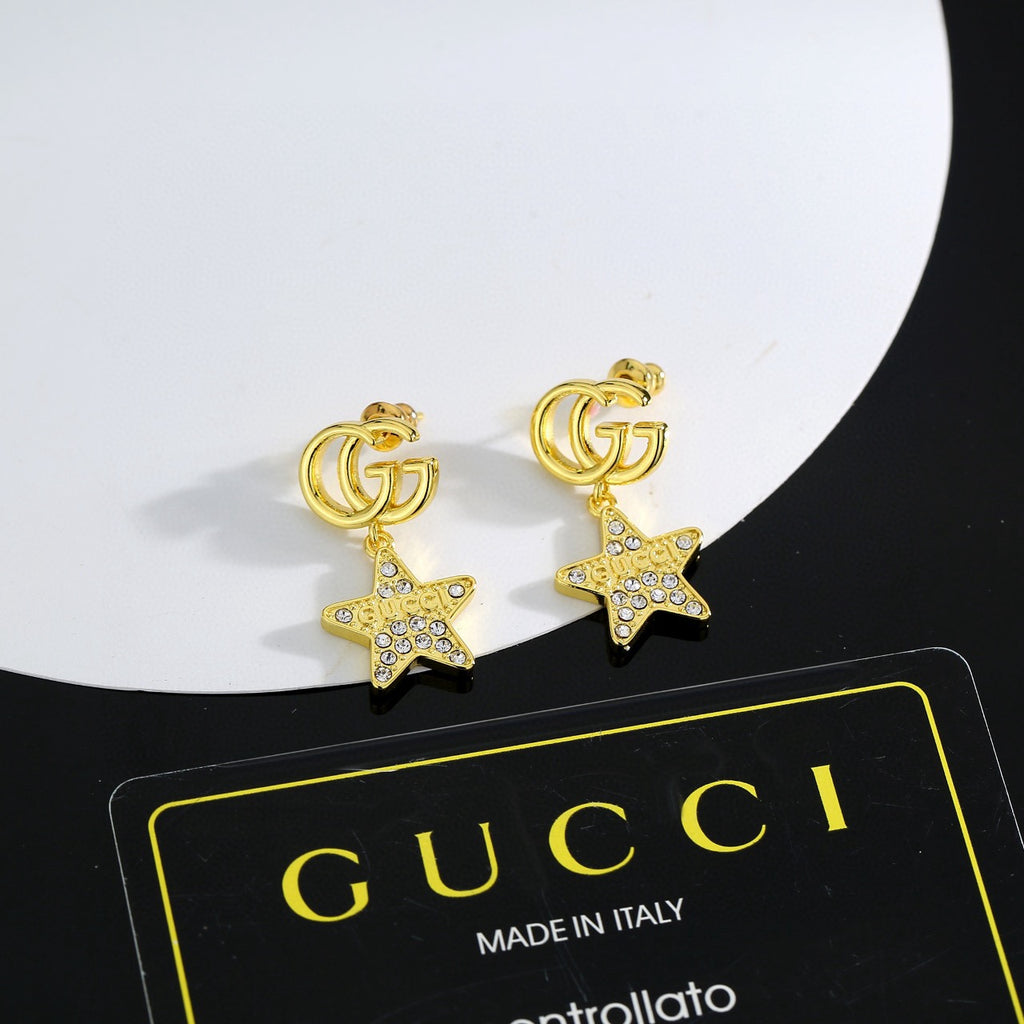 Geometric Emblem Stud Earrings in Polished Metal-Tone – Design 043 detail view
