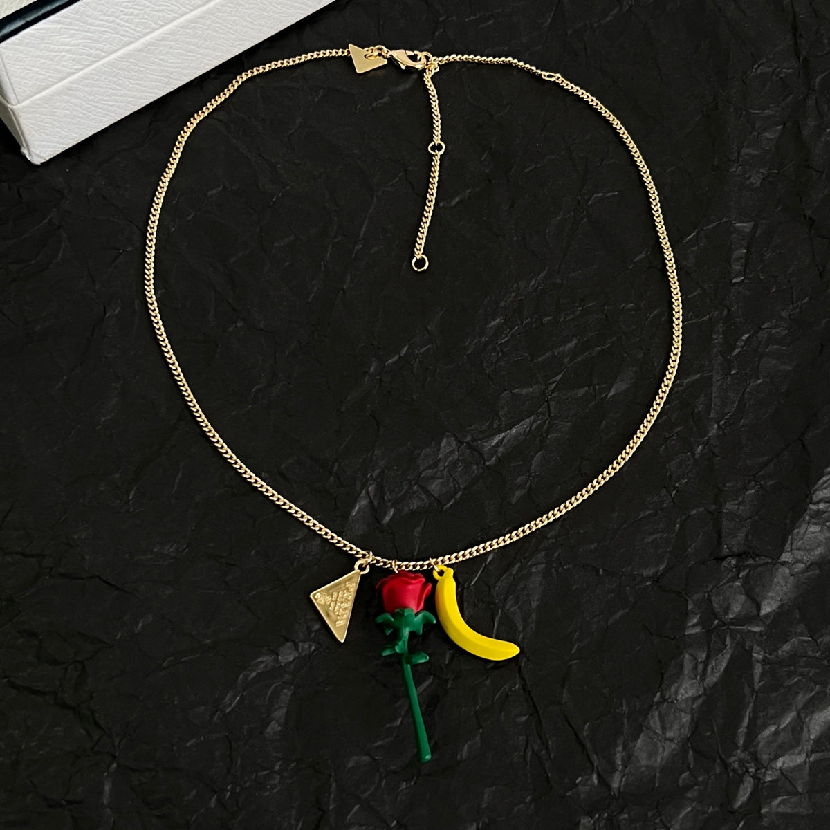 Signature Emblem Pendant Necklace in Polished Metal-Tone – Design 02 close-up view