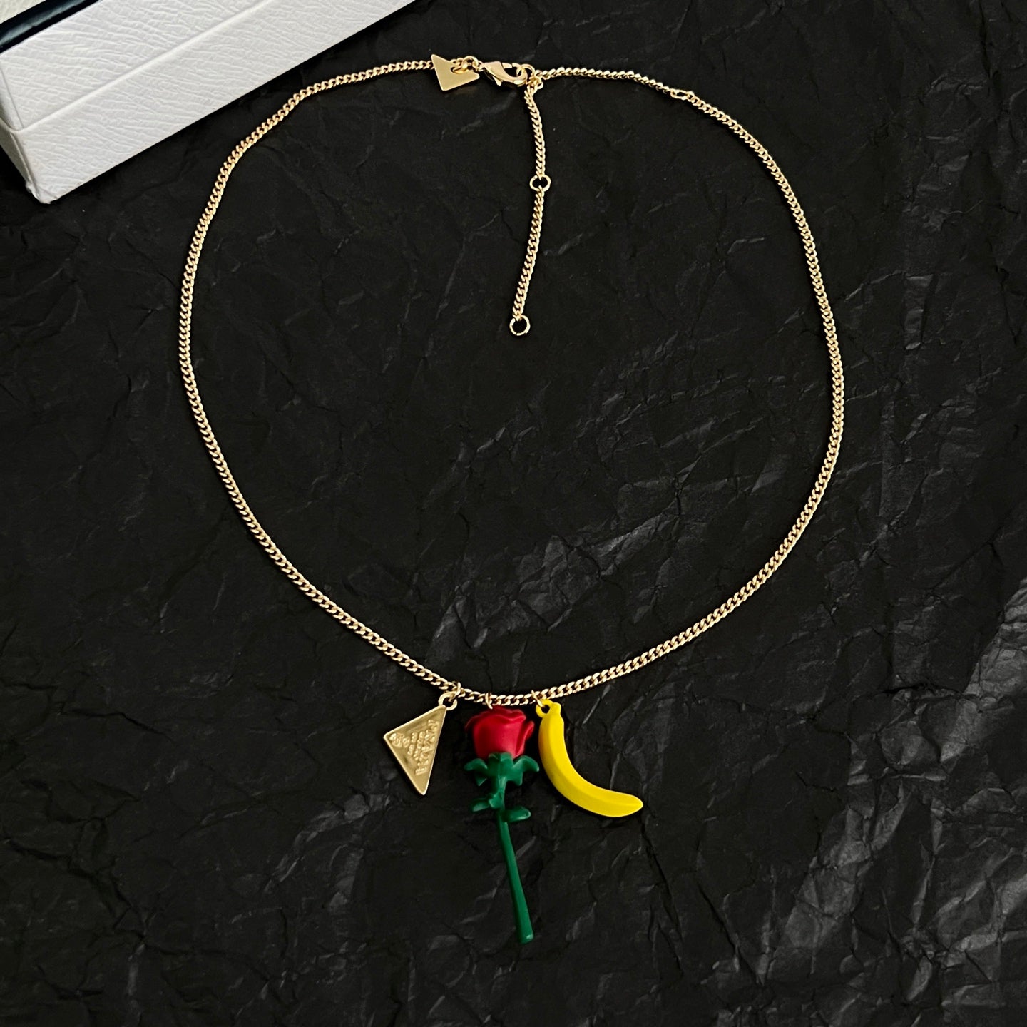Signature Emblem Pendant Necklace in Polished Metal-Tone – Design 02 close-up view