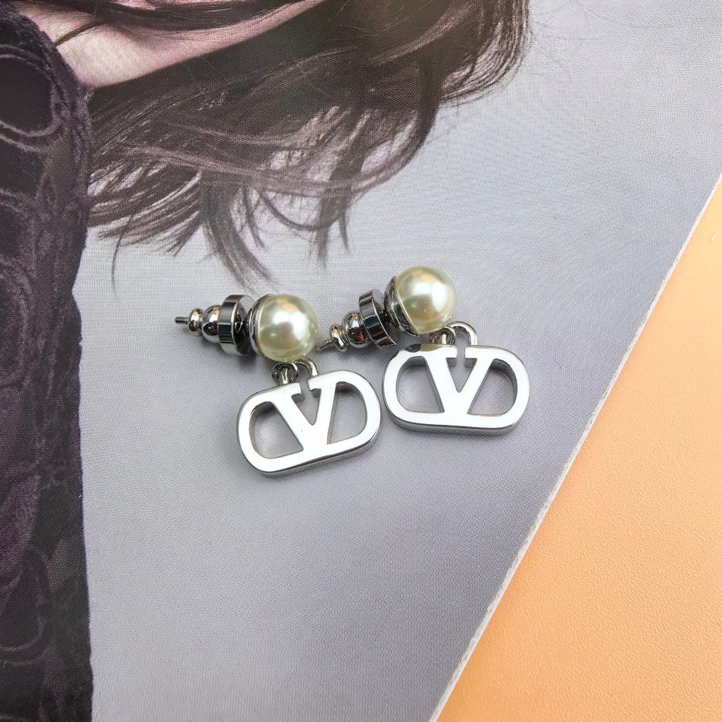 Signature Emblem Stud Earrings in Gold-Tone – Design 18 front view