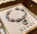 Geometric Emblem Bracelet in Polished Metal-Tone – Design 024 main product view
