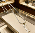 Double-G Emblem Pendant Necklace in Polished Metal-Tone – Design 186 main product view