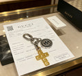Double-G Emblem Keychain in Polished Metal-Tone – Design 050 main product view