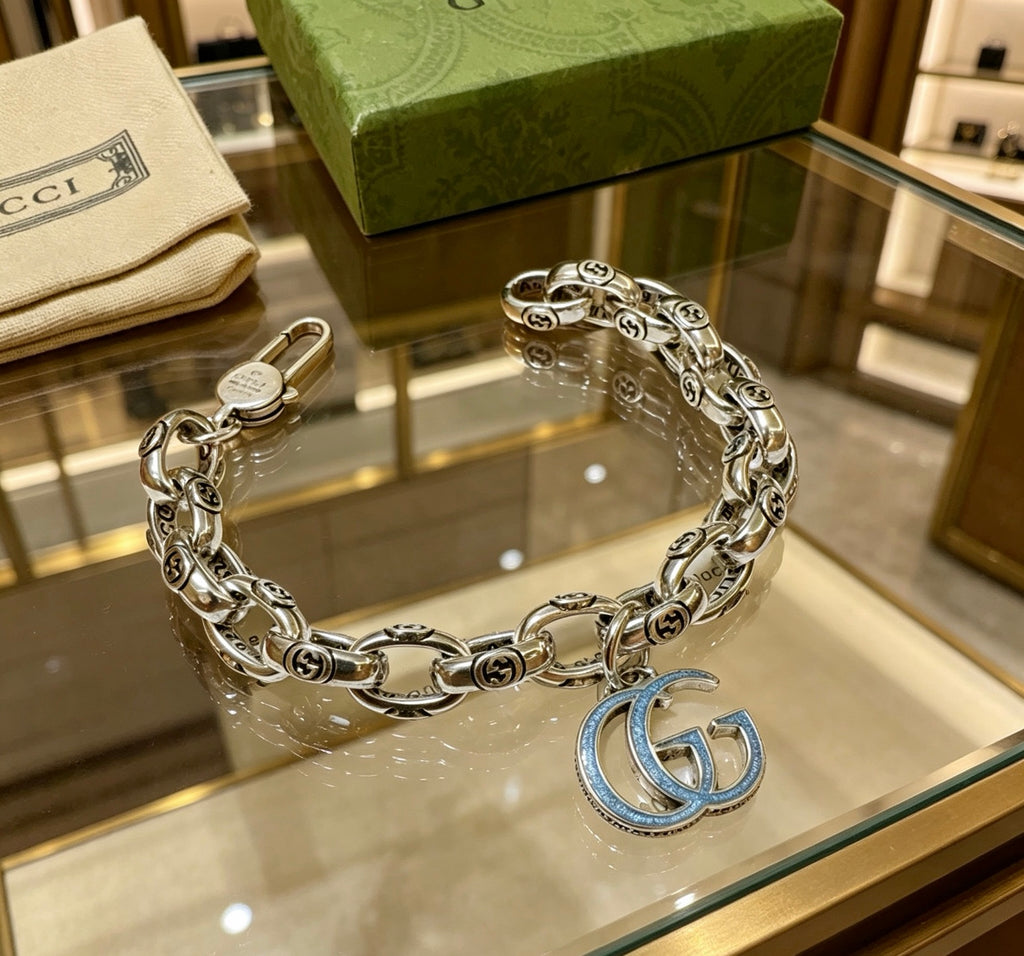 Geometric Emblem Bracelet in Polished Metal-Tone – Design 023 main product view