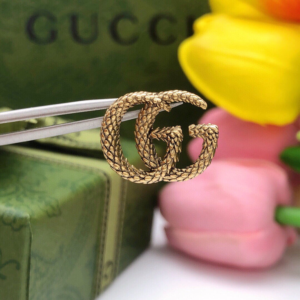 Serpentine Stud Earrings in Silver-Tone detail view