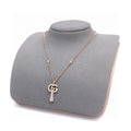 Double-G Emblem Pendant Necklace in Polished Metal-Tone – Crystal Detail – Design 002 main product view