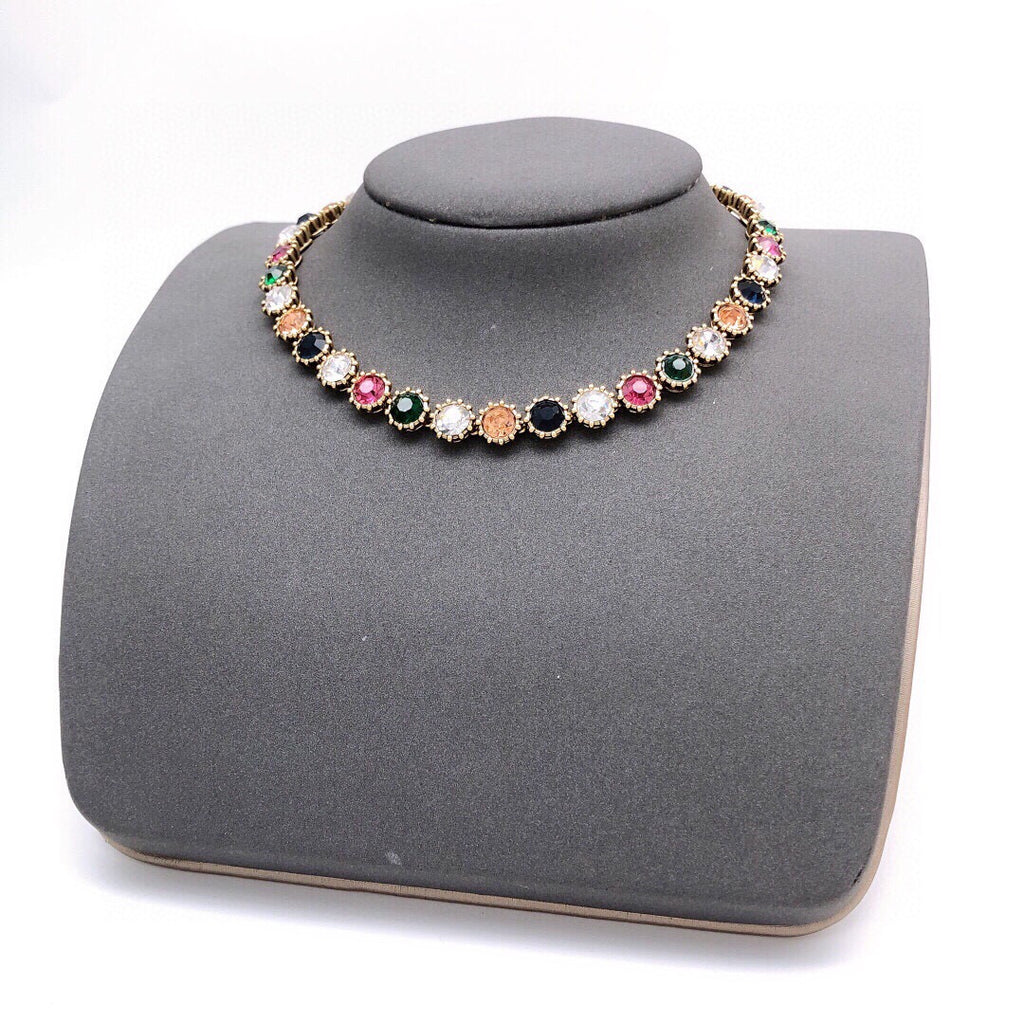 Geometric Emblem Pendant Necklace in Polished Metal-Tone – Vintage Detail side detail