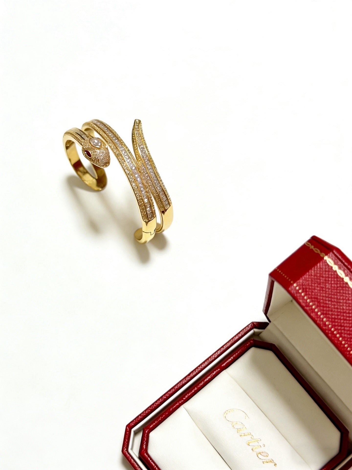 Sculptural Statement Bracelet in Gold-Tone – Design 147 front view