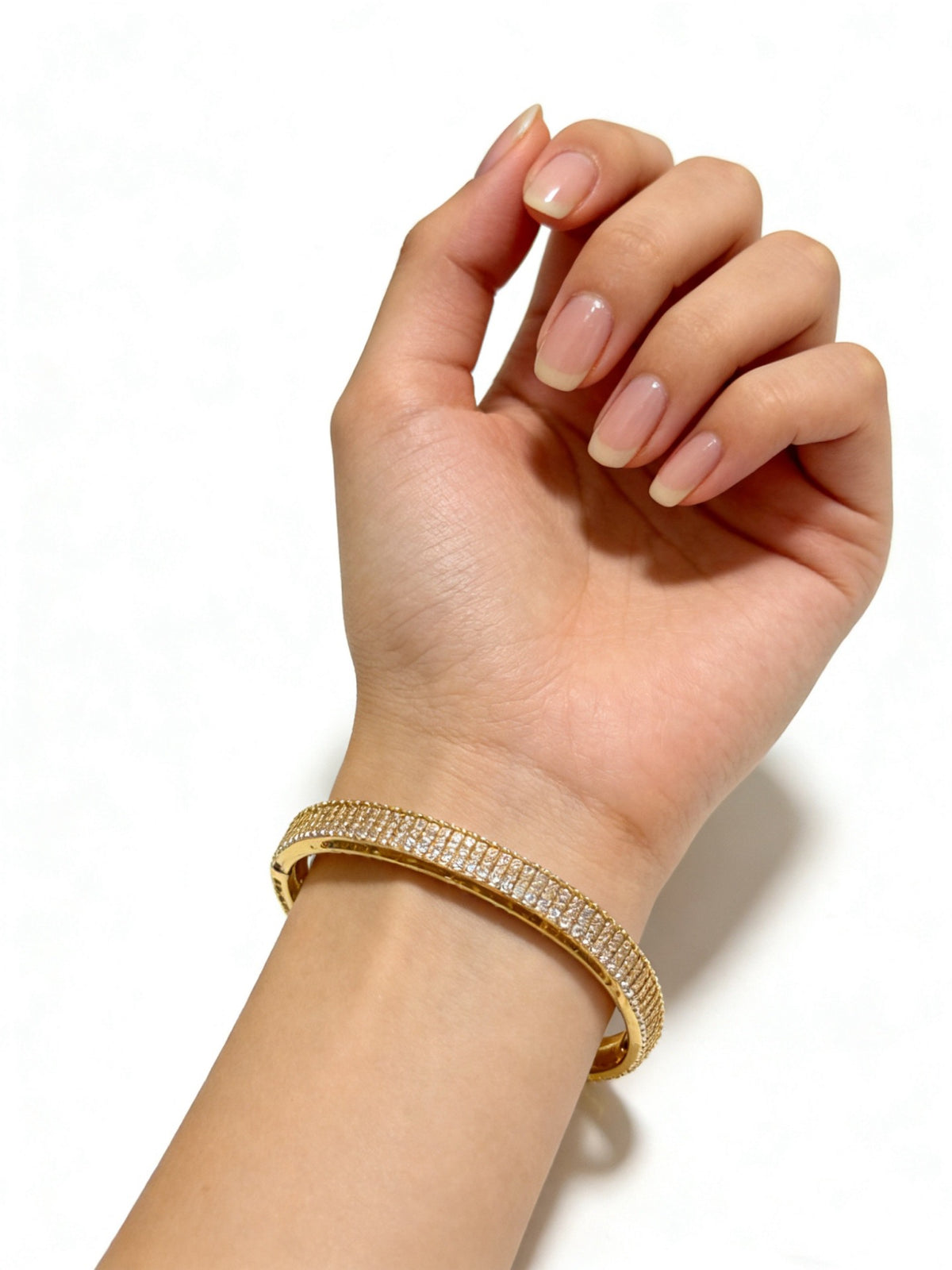 Sculptural Statement Bracelet in Gold-Tone – Design 146 styled view