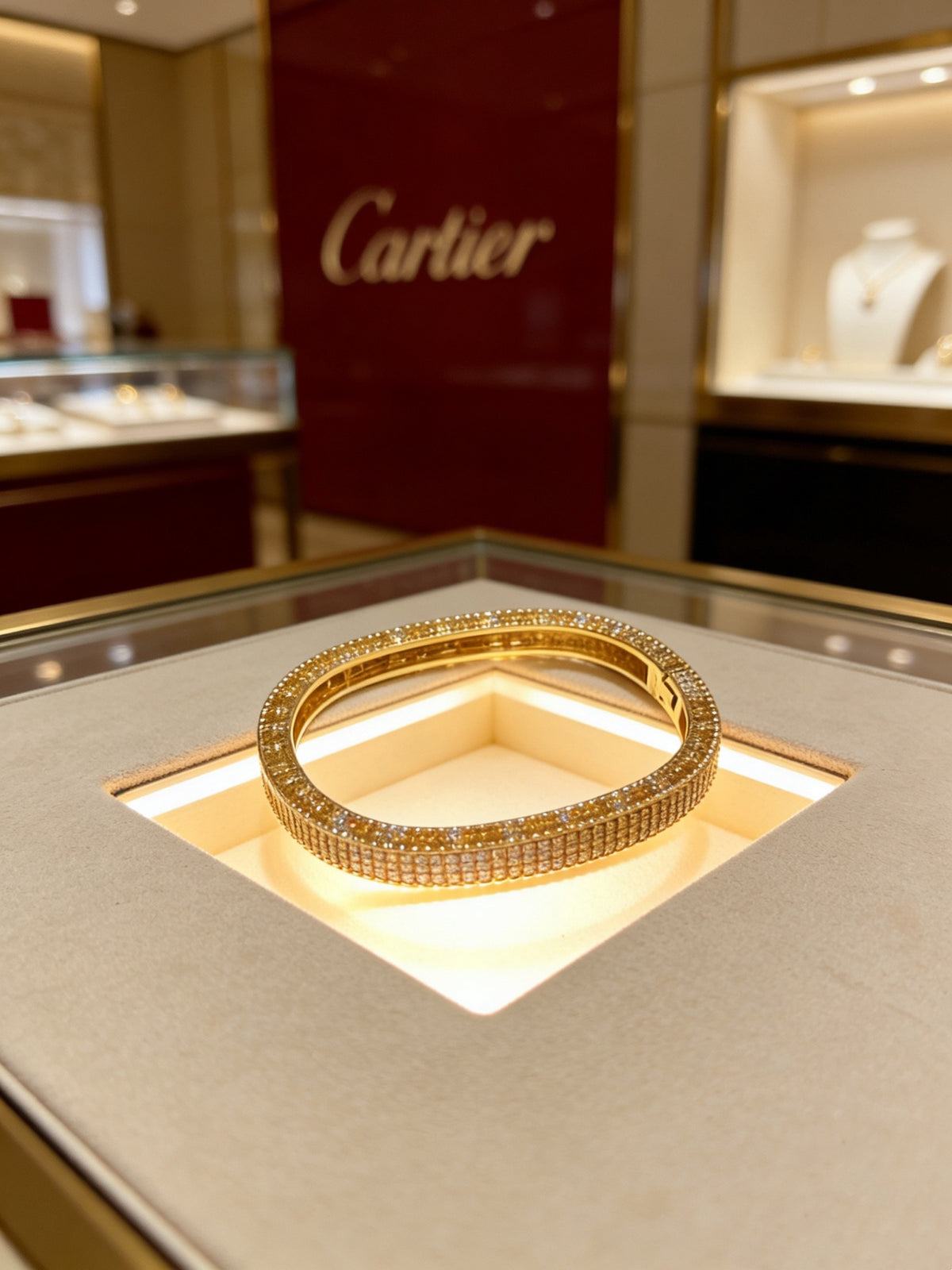 Sculptural Statement Bracelet in Gold-Tone – Design 146 detail view