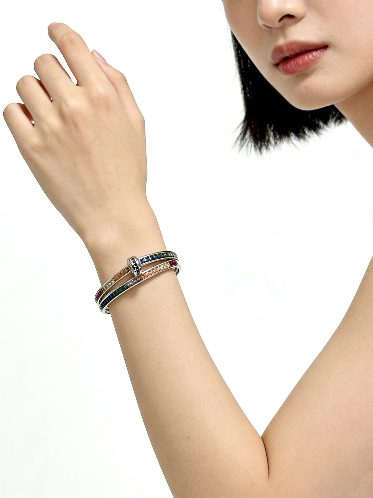 Sculptural Statement Bracelet in Gold-Tone – Design 145 styled view