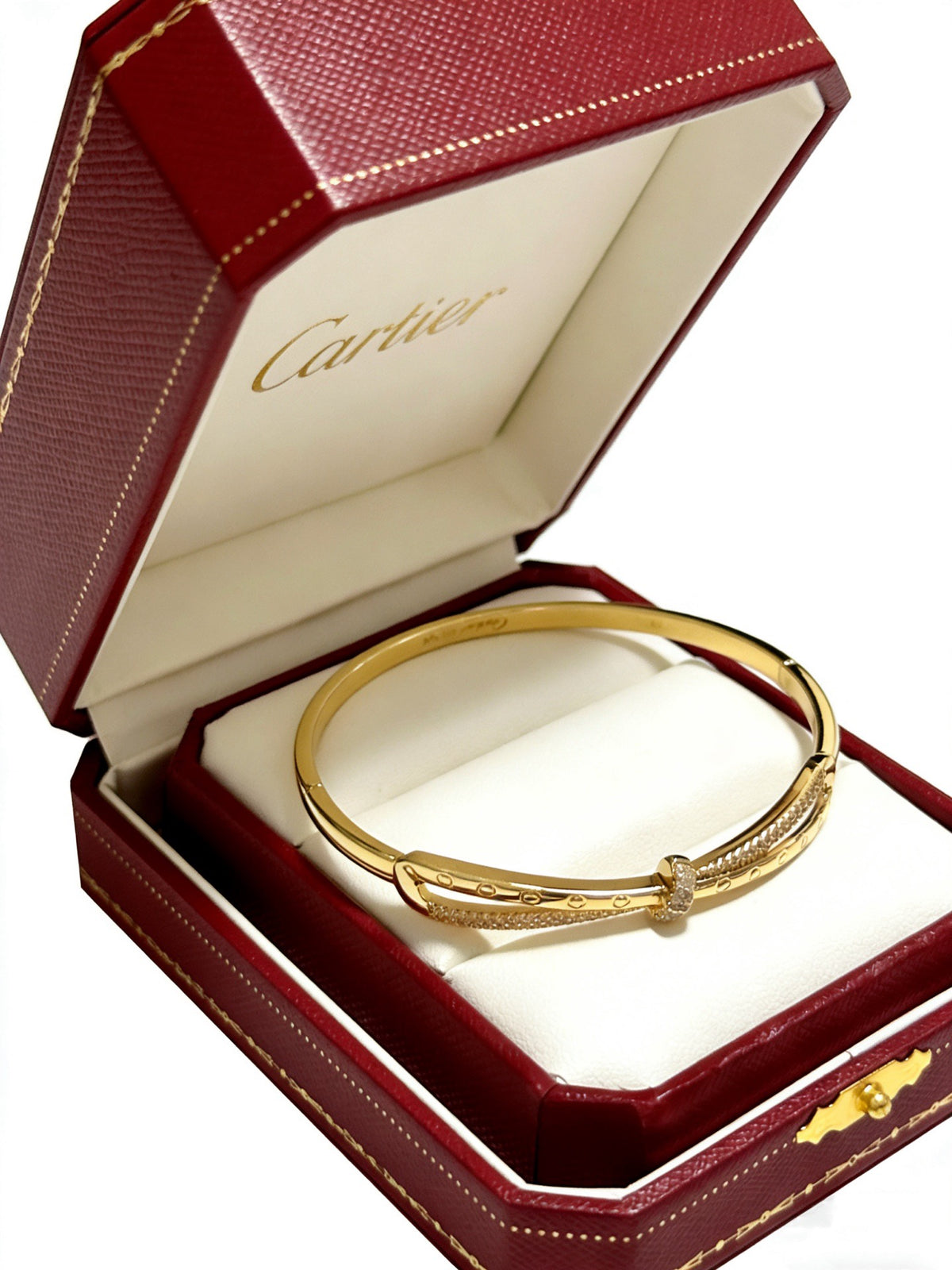 Sculptural Statement Bracelet in Gold-Tone – Design 143 front view