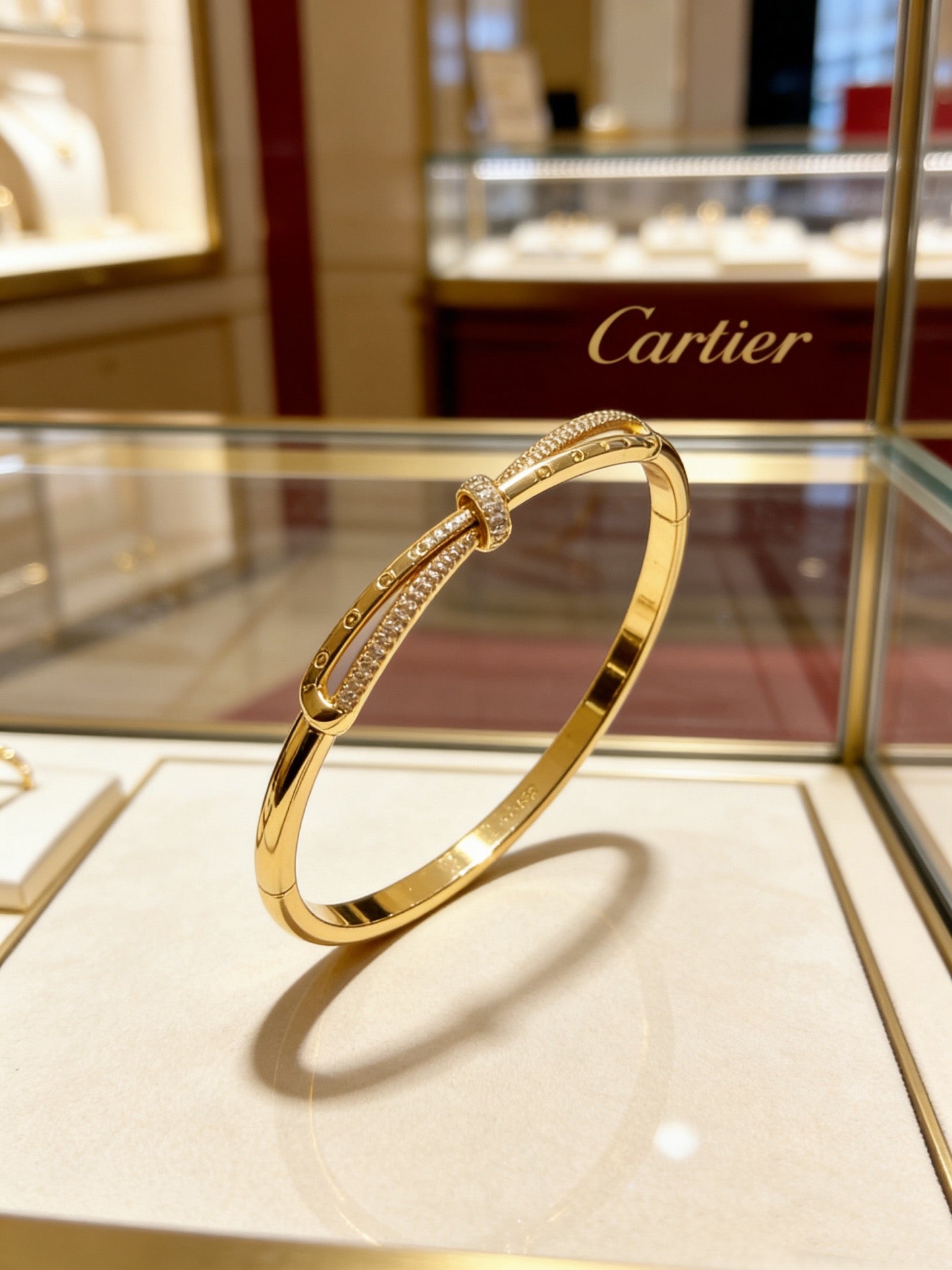 Sculptural Statement Bracelet in Gold-Tone – Design 143 front view