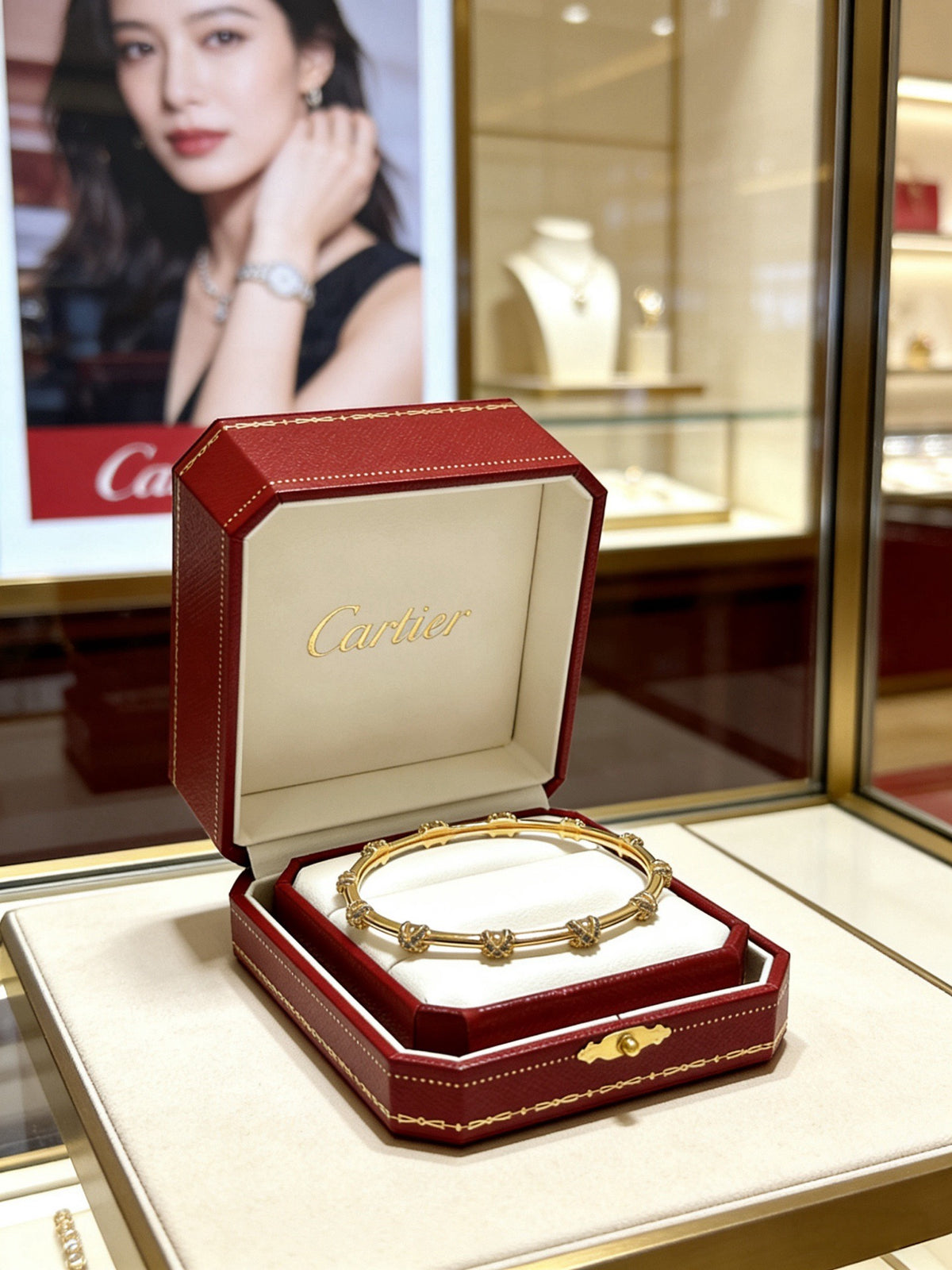 Sculptural Statement Bracelet in Gold-Tone – Design 142 styled view