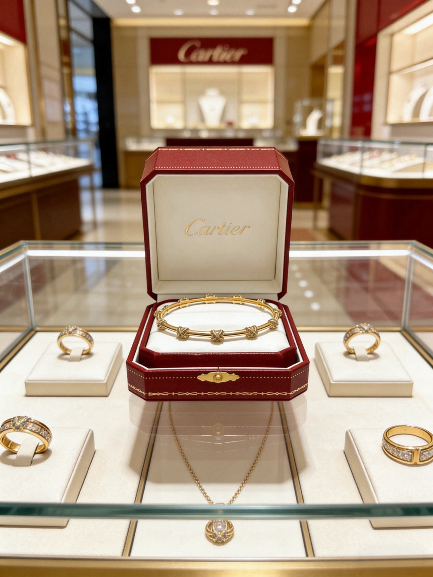 Sculptural Statement Bracelet in Gold-Tone – Design 142 side detail