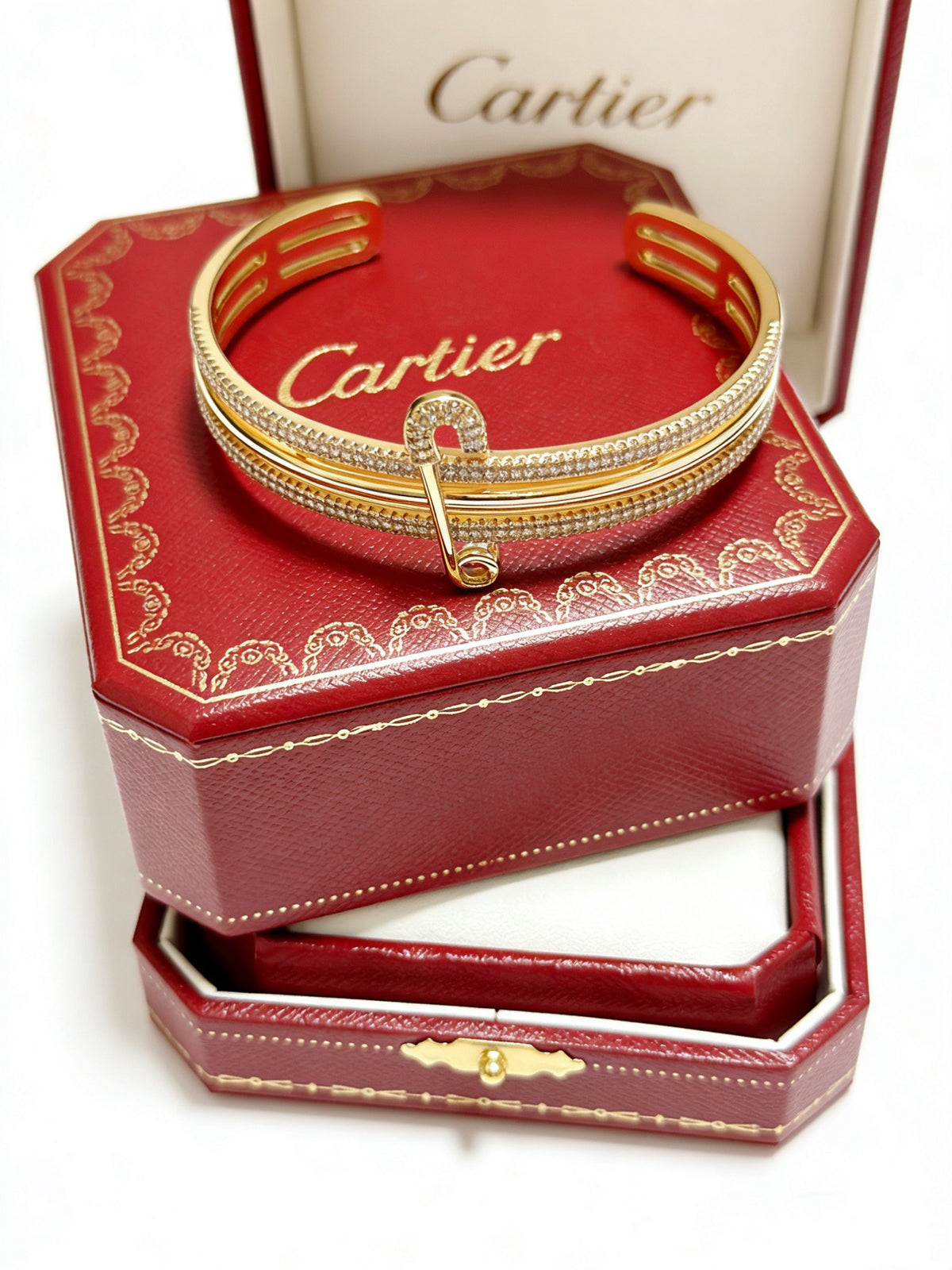 Sculptural Statement Bracelet in Gold-Tone – Design 141 front view