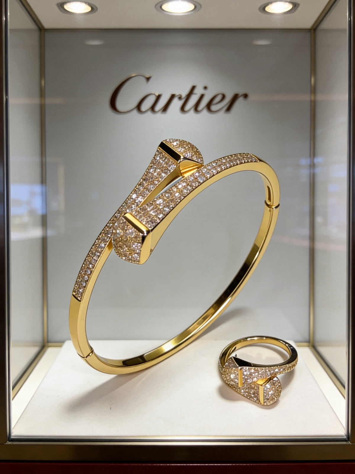 Sculptural Statement Bracelet in Gold-Tone – Design 195 main product view