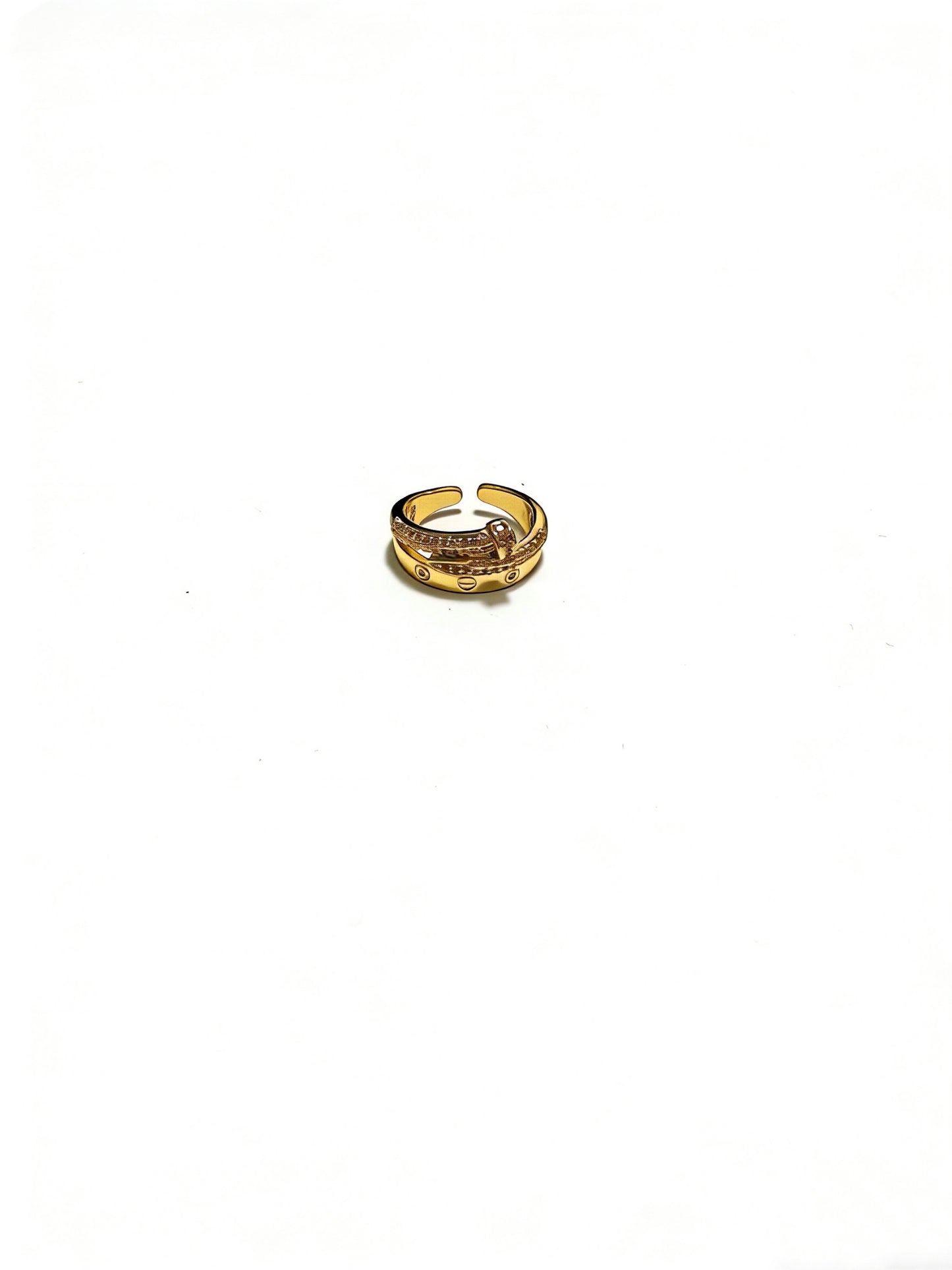 Sculptural Statement Ring in Gold-Tone – Design 18 side detail