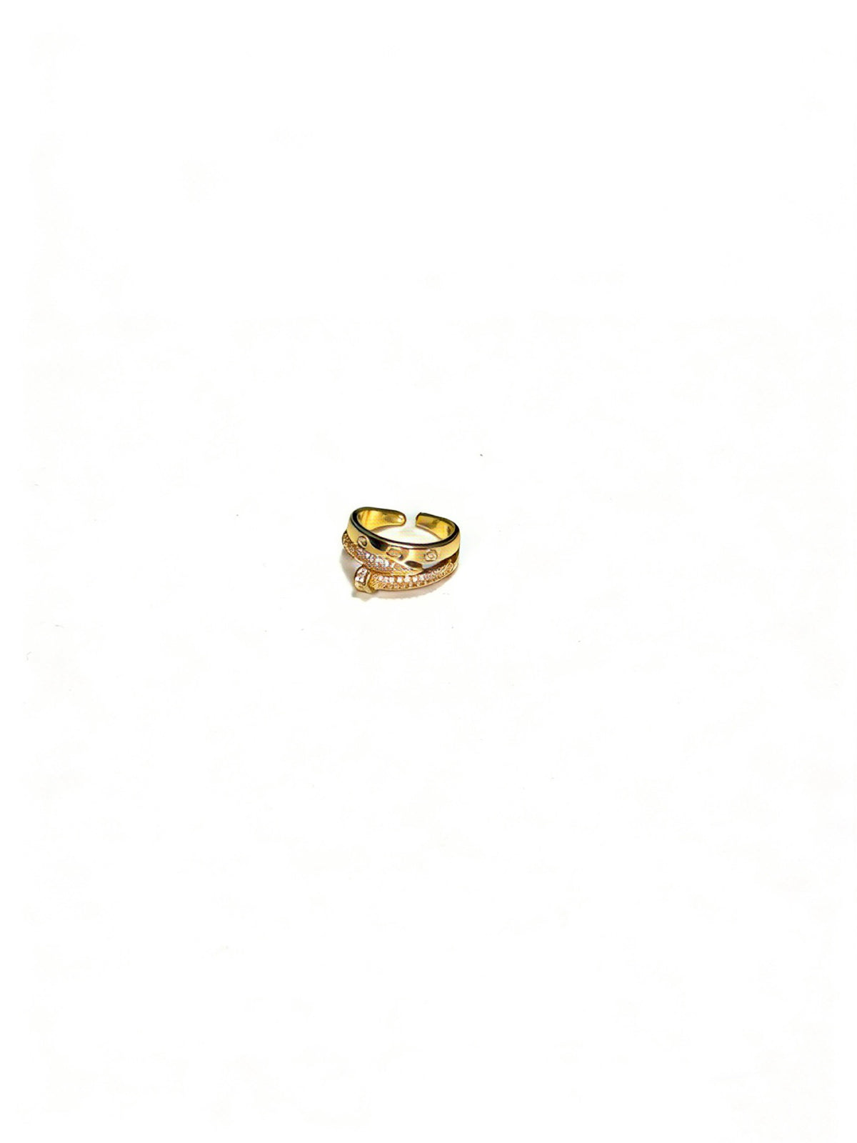 Sculptural Statement Ring in Gold-Tone – Design 17 detail view
