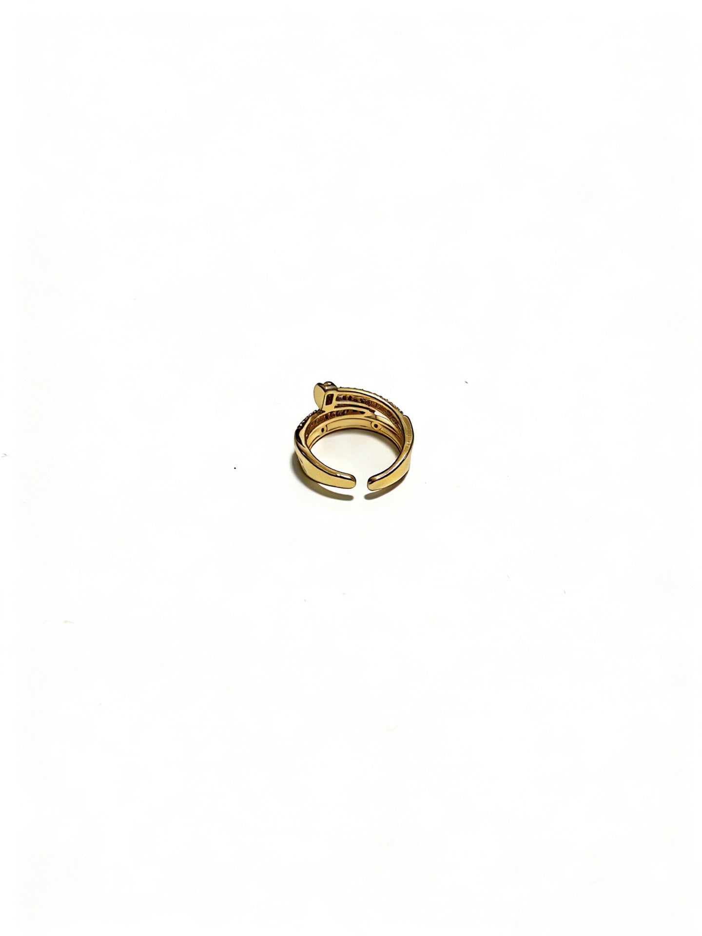 Sculptural Statement Ring in Gold-Tone – Design 17 front view