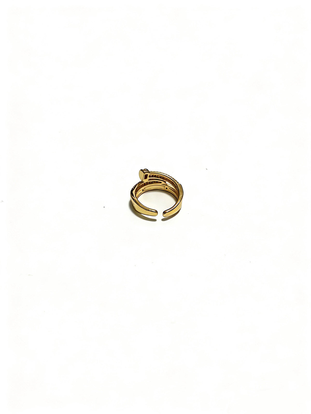 Sculptural Statement Ring in Gold-Tone – Design 17 front view