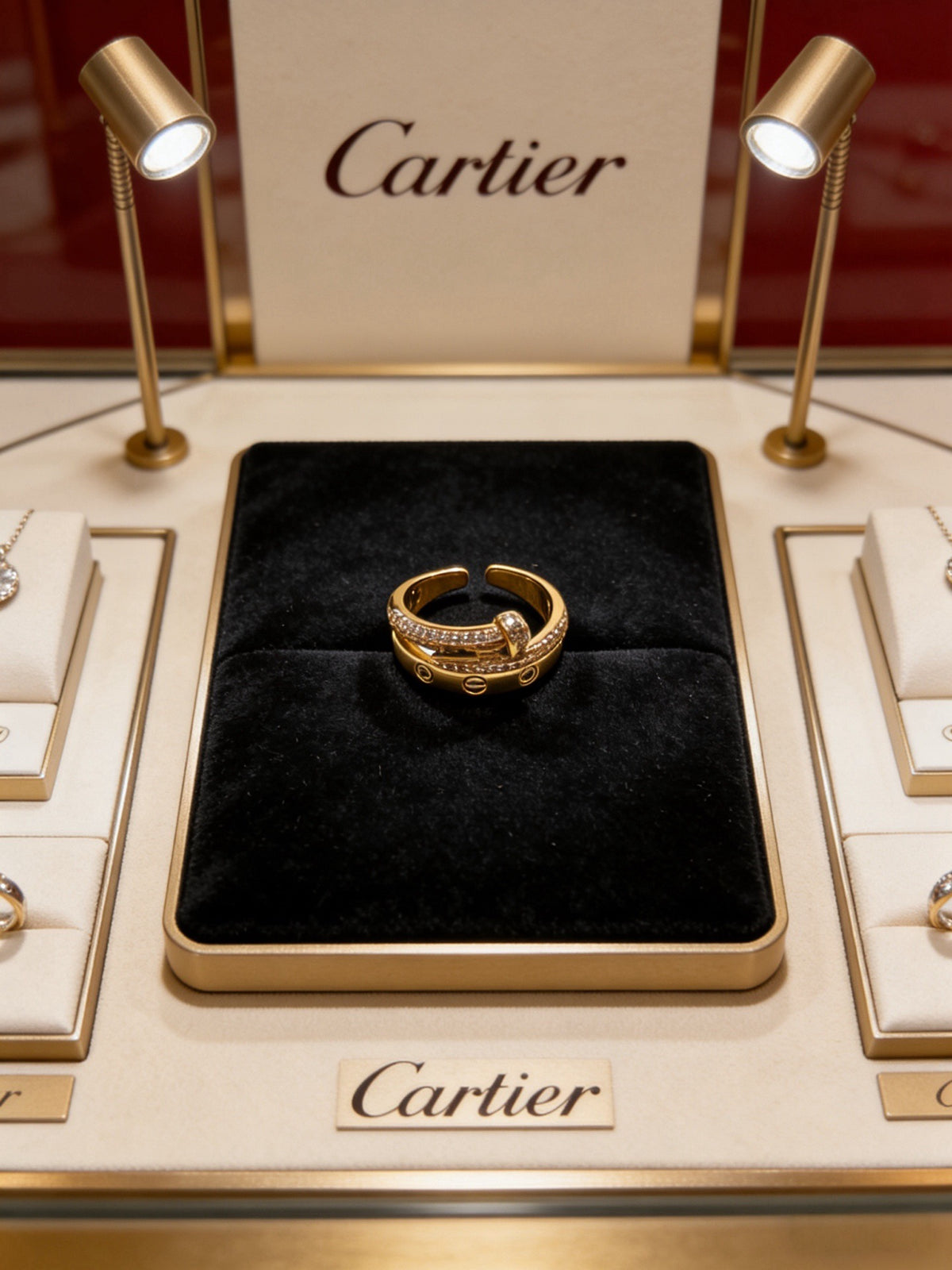 Sculptural Statement Ring in Gold-Tone – Design 17 side detail