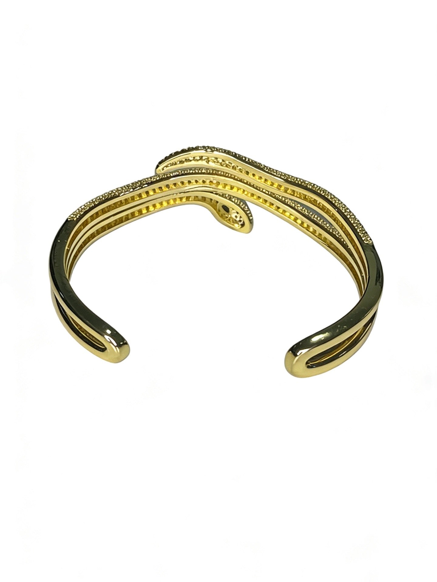 Sculptural Statement Bracelet in Gold-Tone – Design 138 detail view