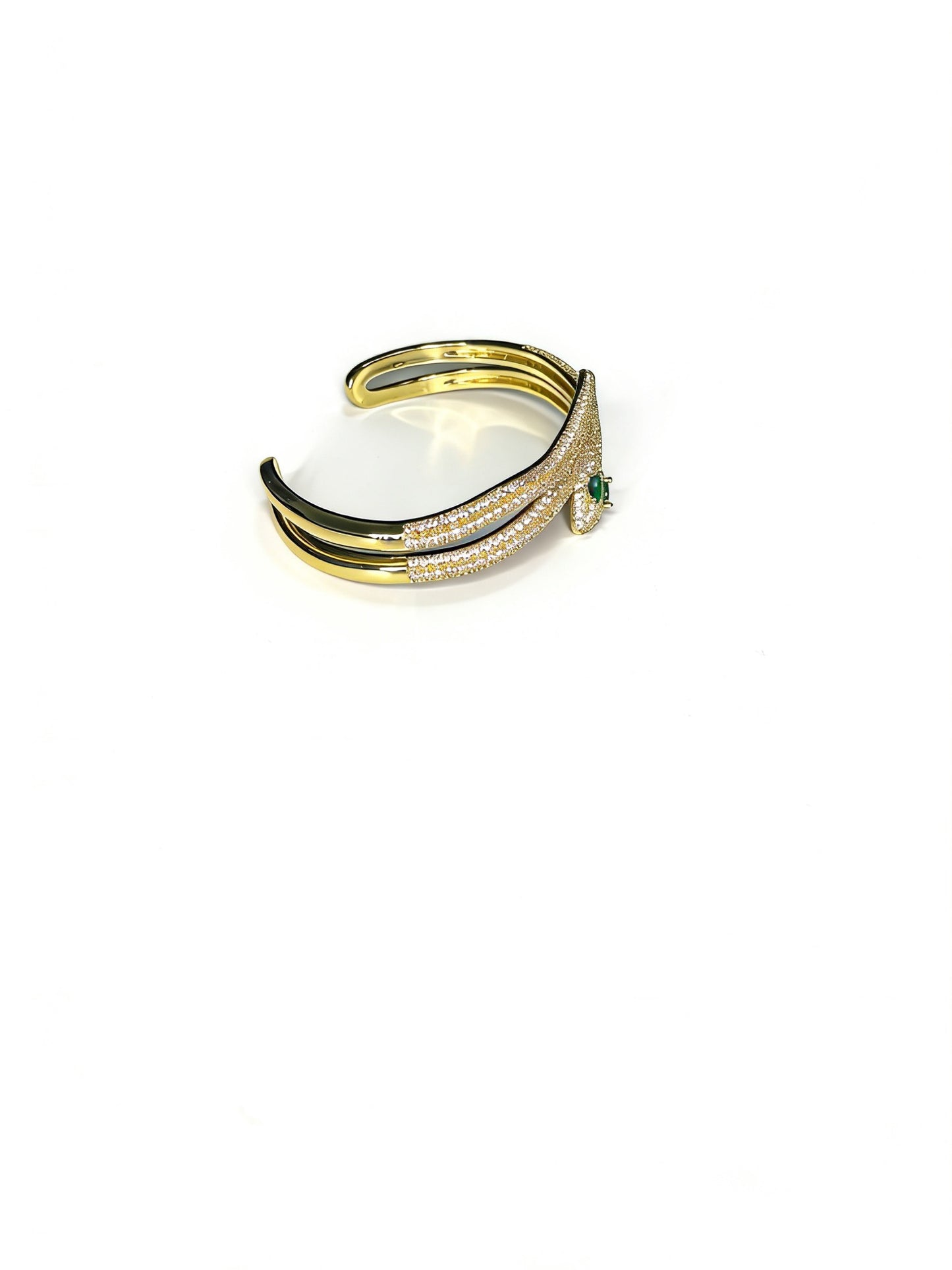 Sculptural Statement Bracelet in Gold-Tone – Design 138 front view