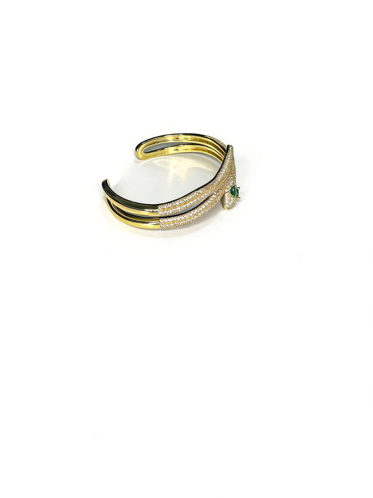 Sculptural Statement Bracelet in Gold-Tone – Design 138 front view