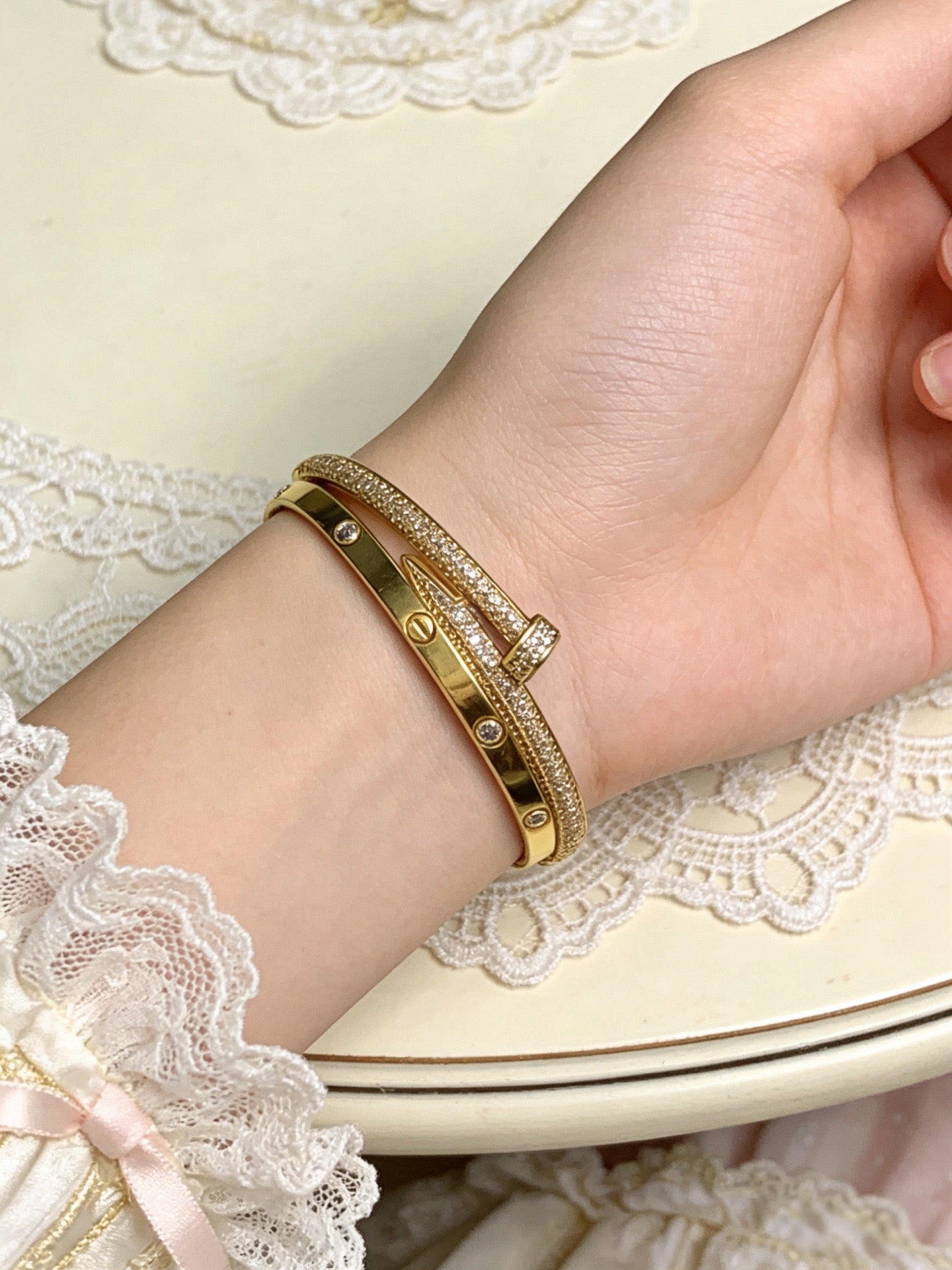 Sculptural Statement Bracelet in Gold-Tone – Design 137 main product view