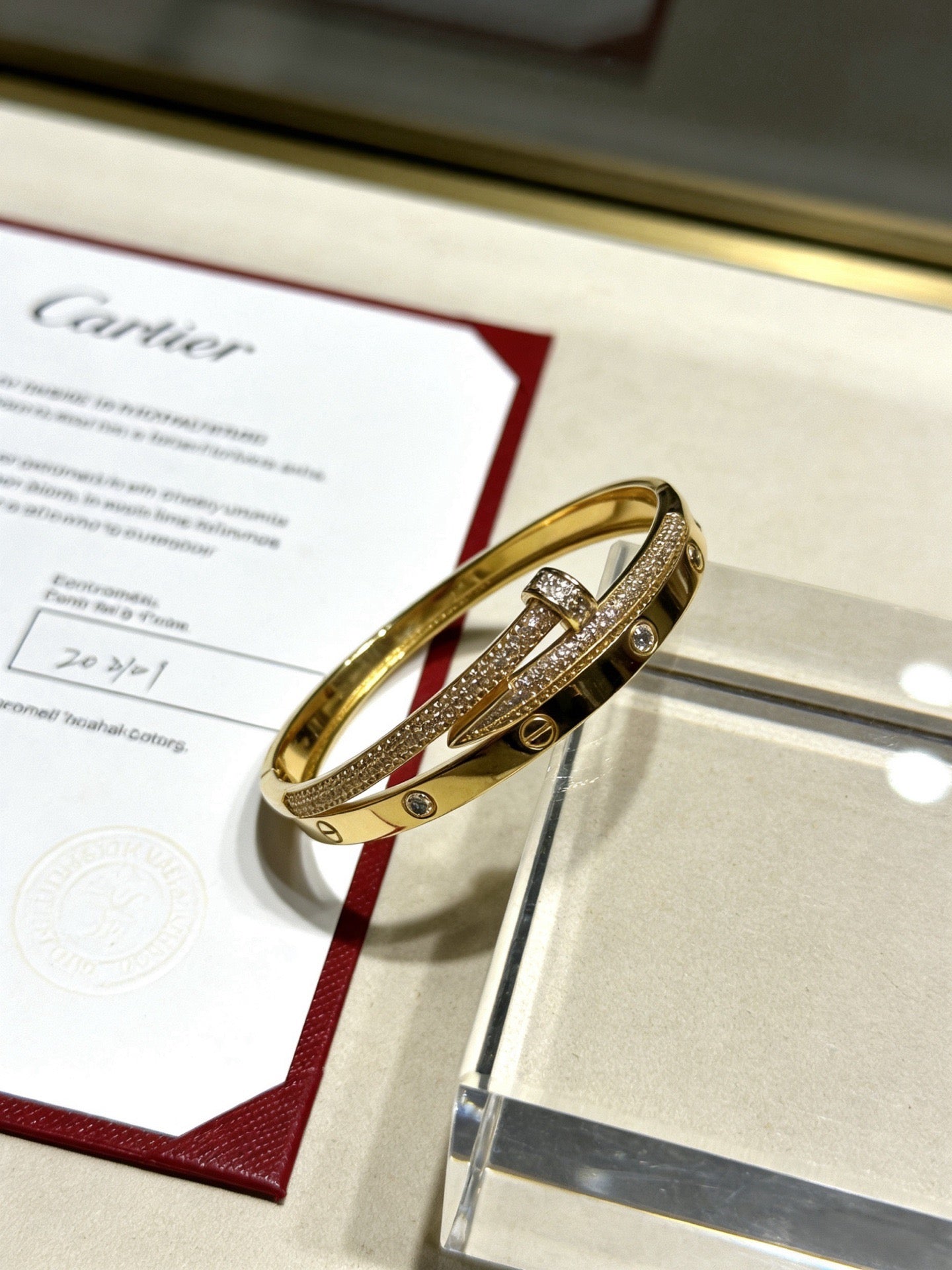 Sculptural Statement Bracelet in Gold-Tone – Design 137 side detail