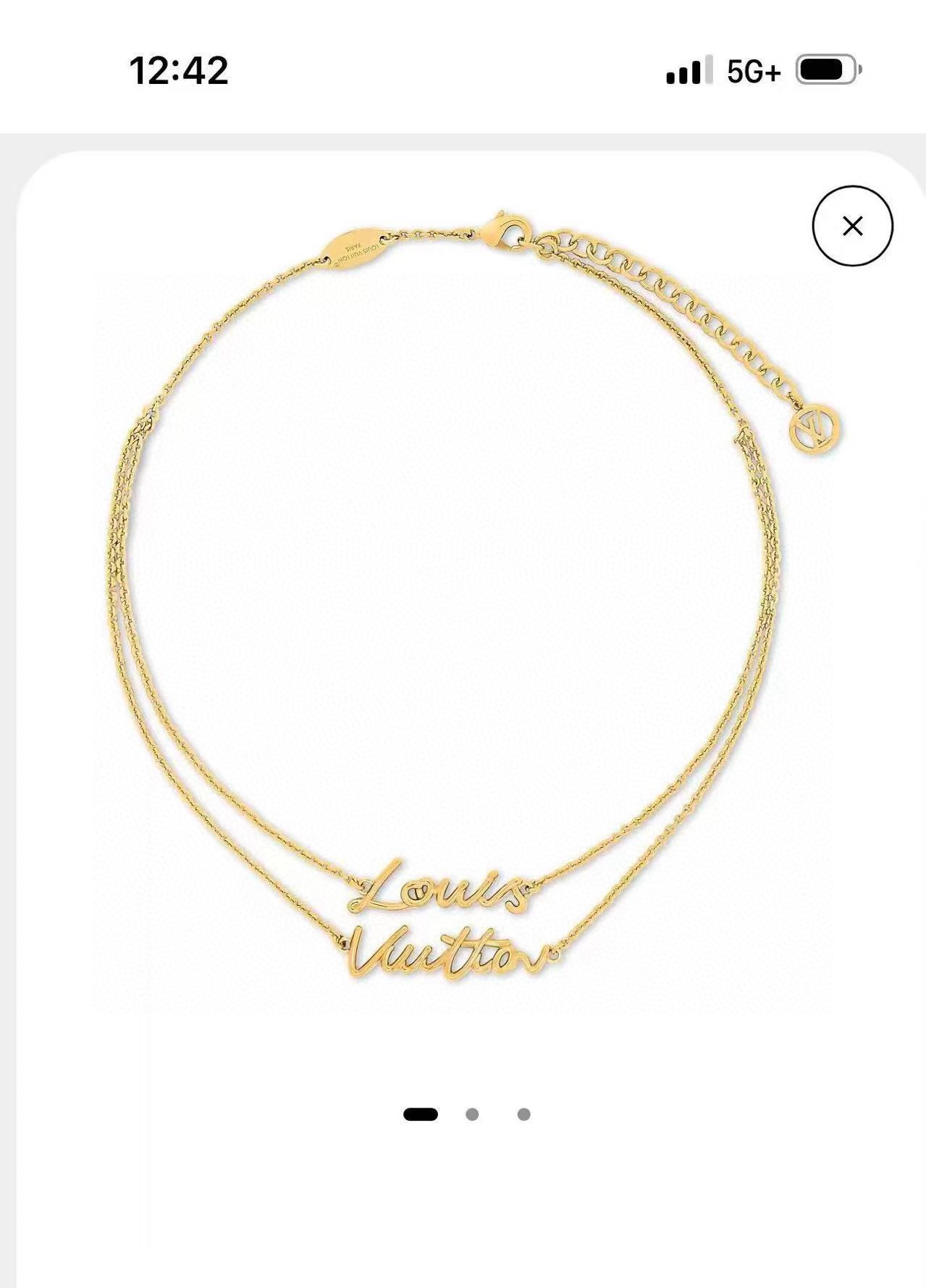Letter Emblem Pendant Necklace in Polished Metal-Tone – Design 014 front product view