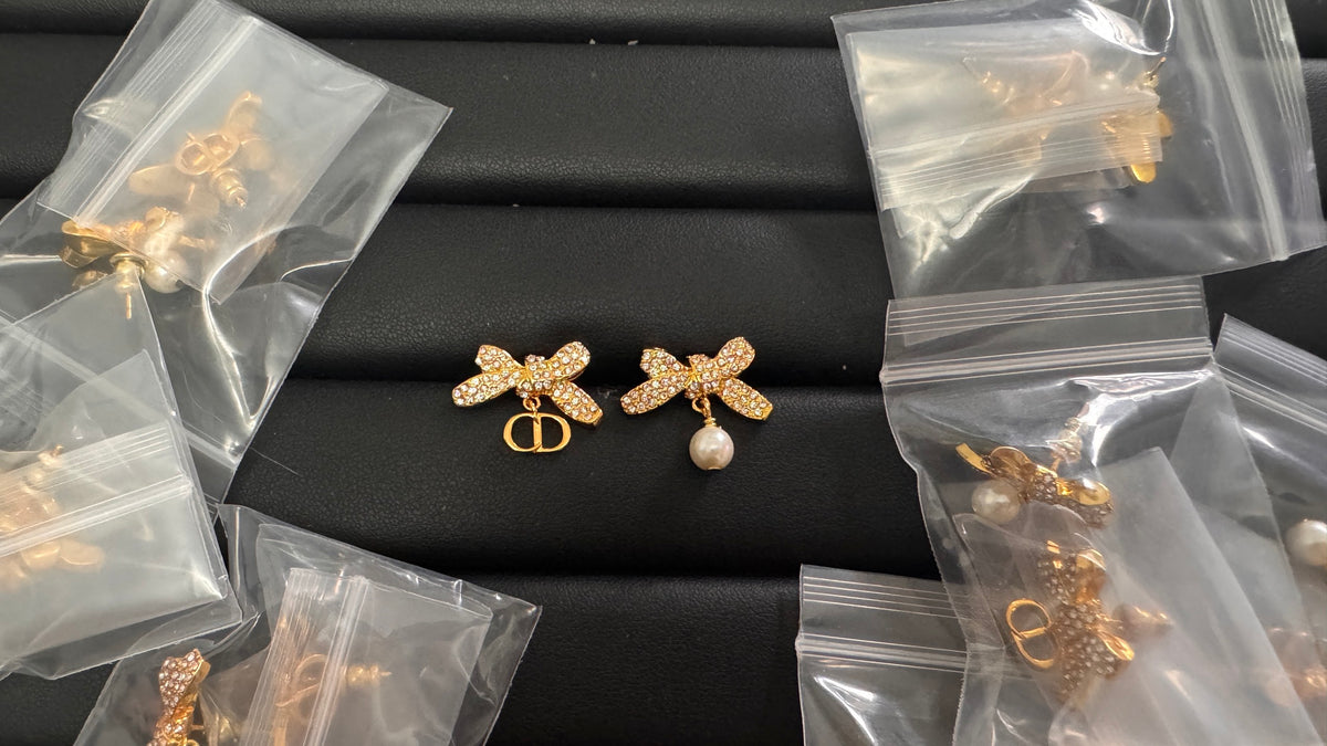 Sculptural Stud Earrings in Polished Metal-Tone – Design 005 main product view
