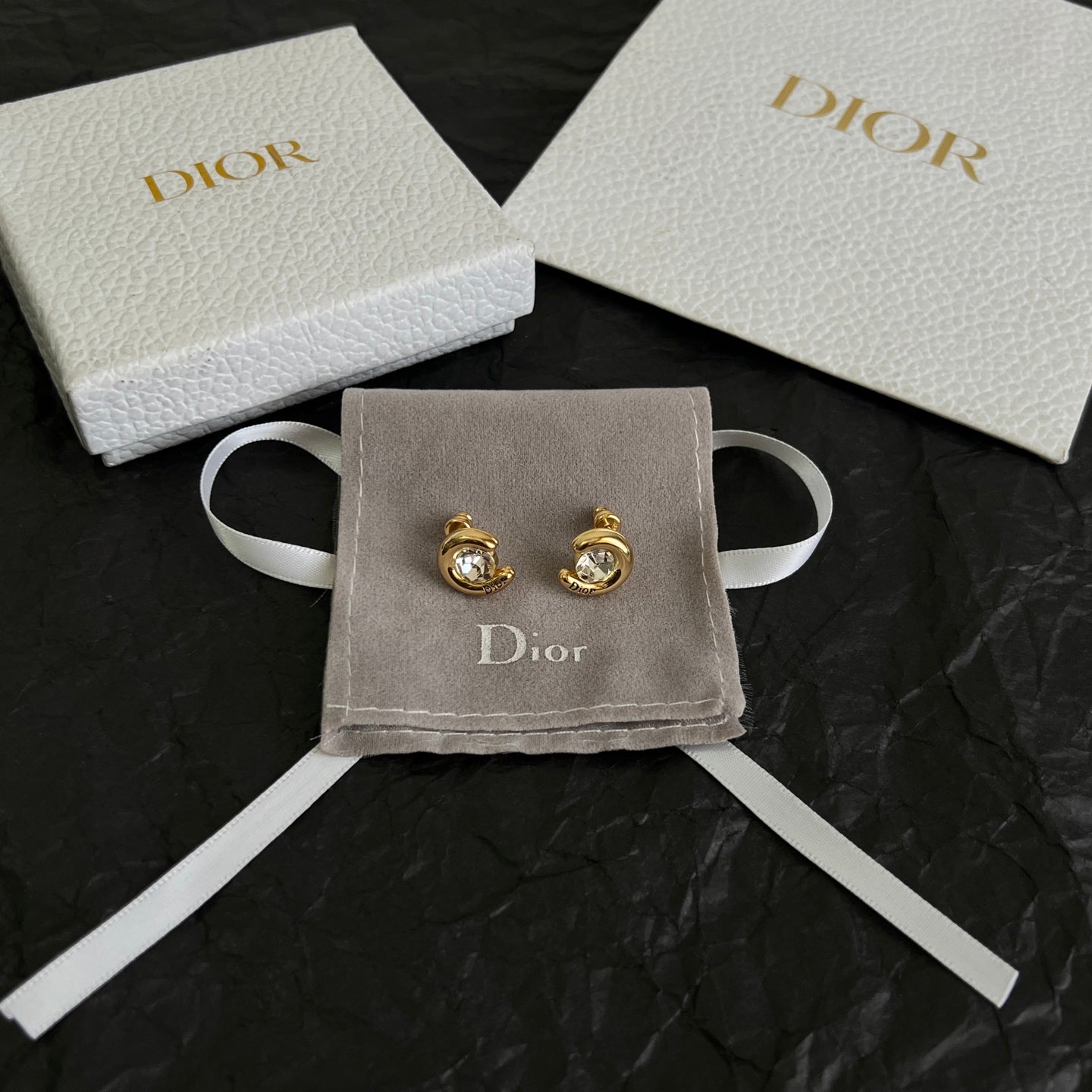 Sculptural Stud Earrings in Polished Metal-Tone – Design 018 main product view