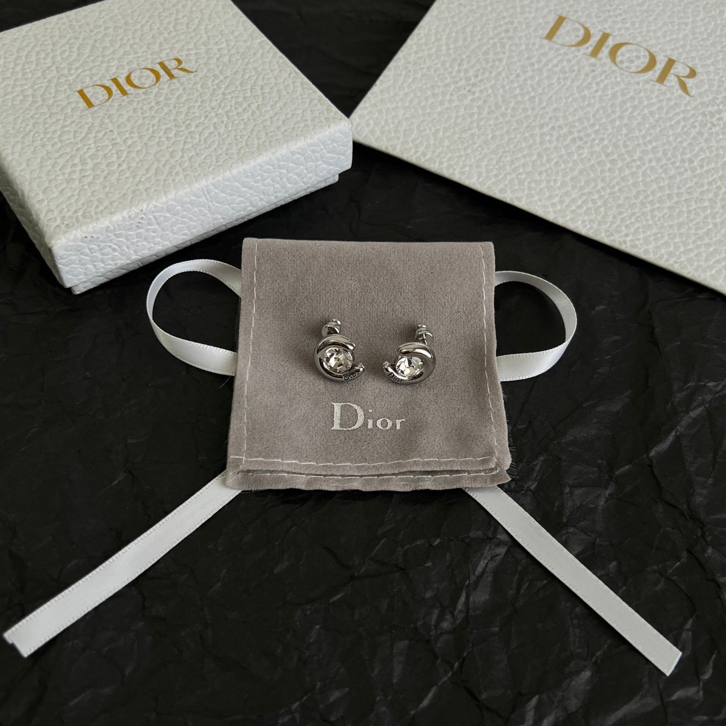 Sculptural Stud Earrings in Polished Metal-Tone – Design 019 main product view