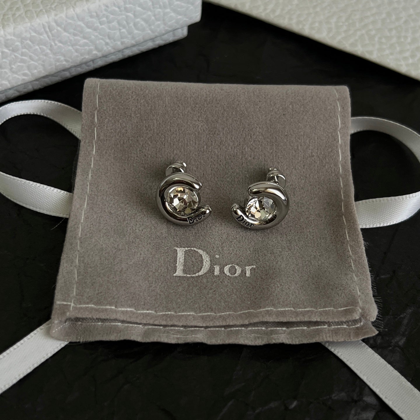Sculptural Stud Earrings in Polished Metal-Tone – Design 019 side detail